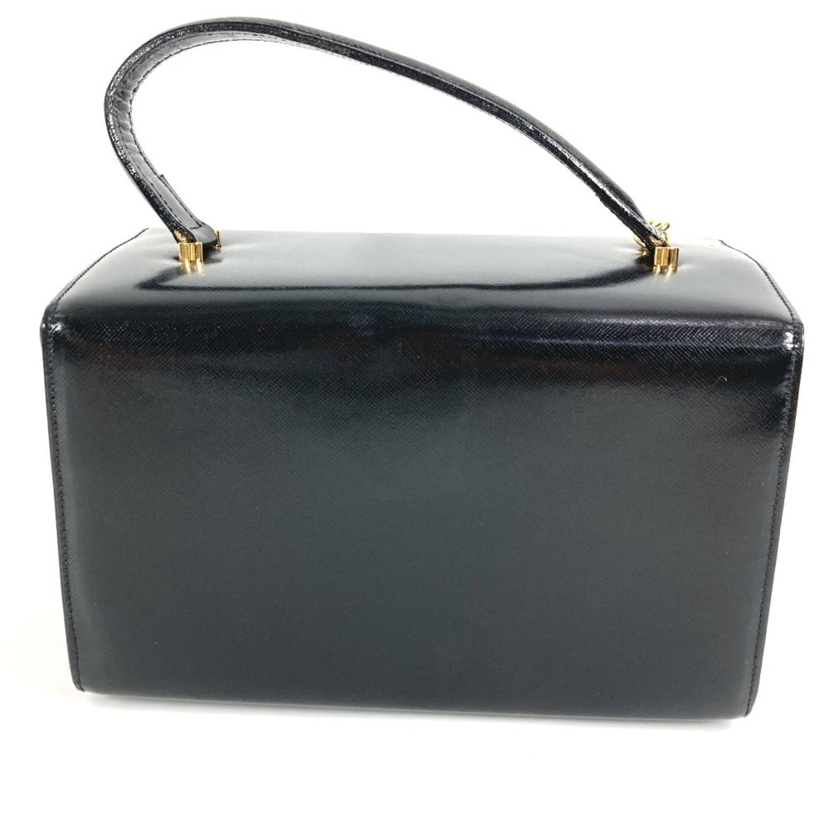 Versace Black Leather Handbag Vanity Bag (Pre-Owned)