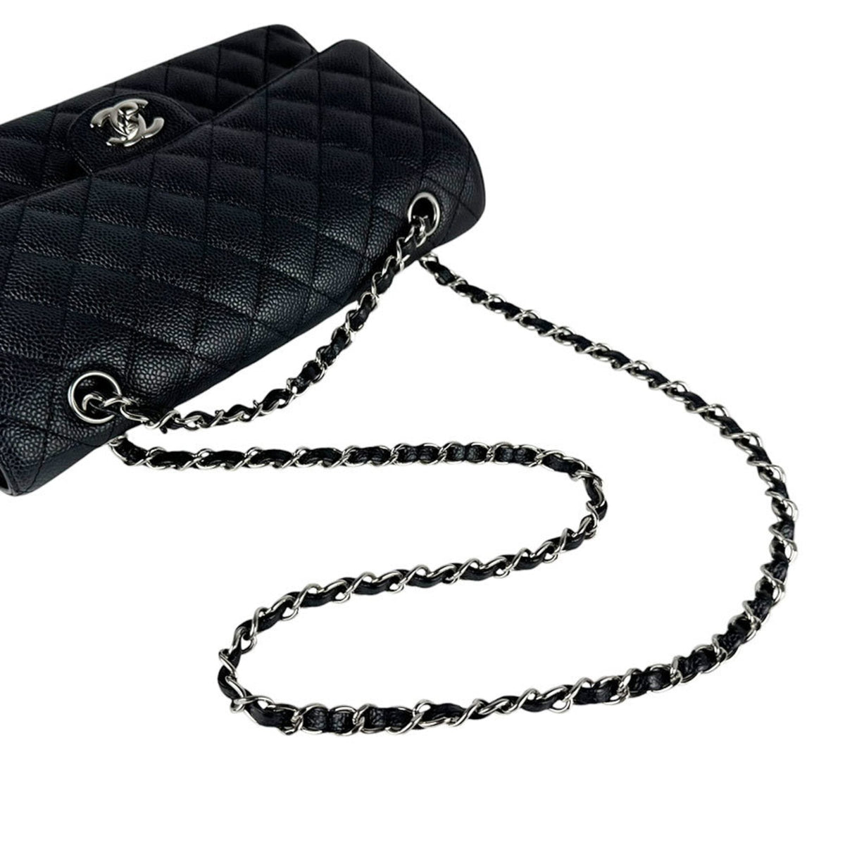 Chanel Black Grained Calfskin Shoulder Bag (Pre-Owned)