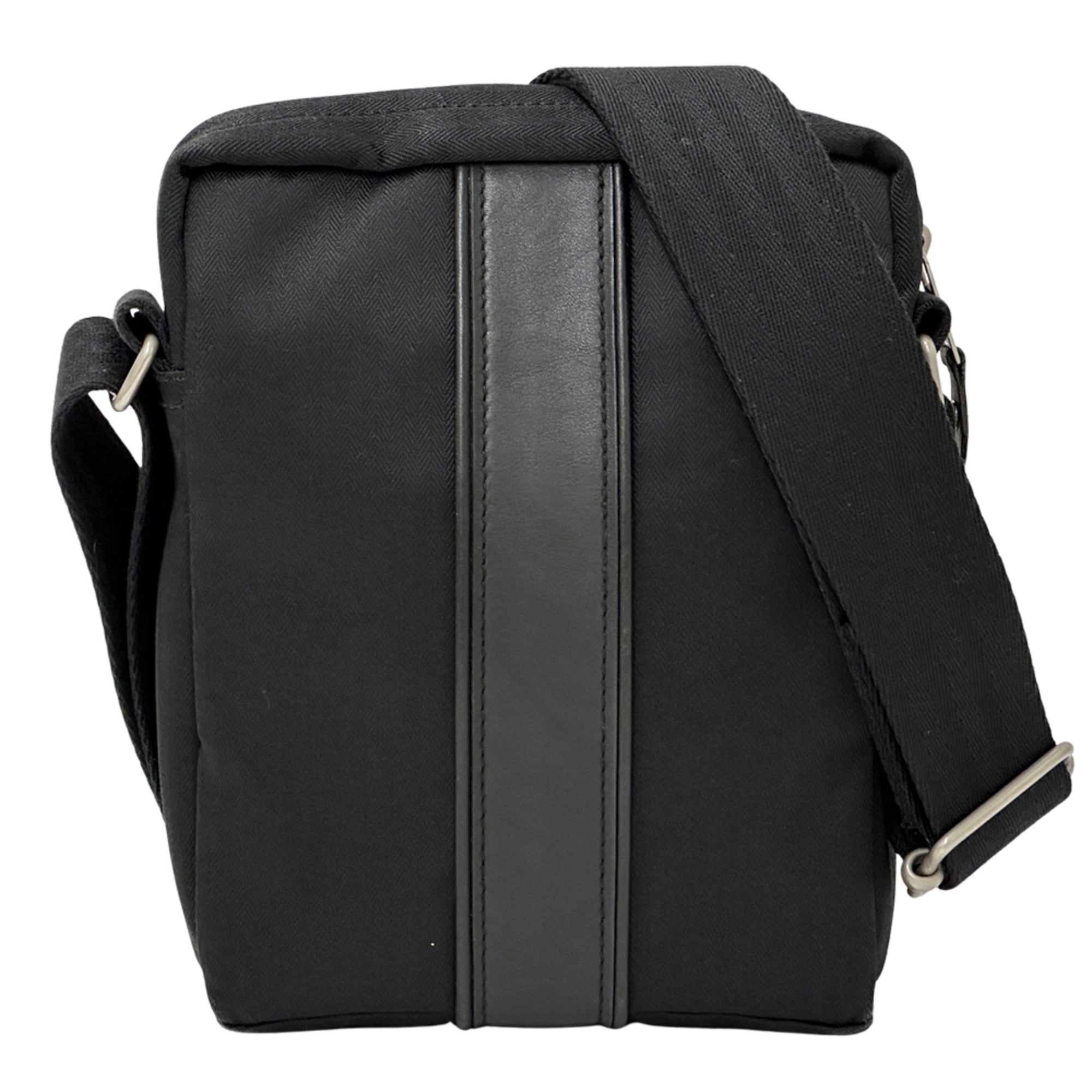 Hermes Black Toile Chevron Handbag Shoulder Bag (Pre-Owned)