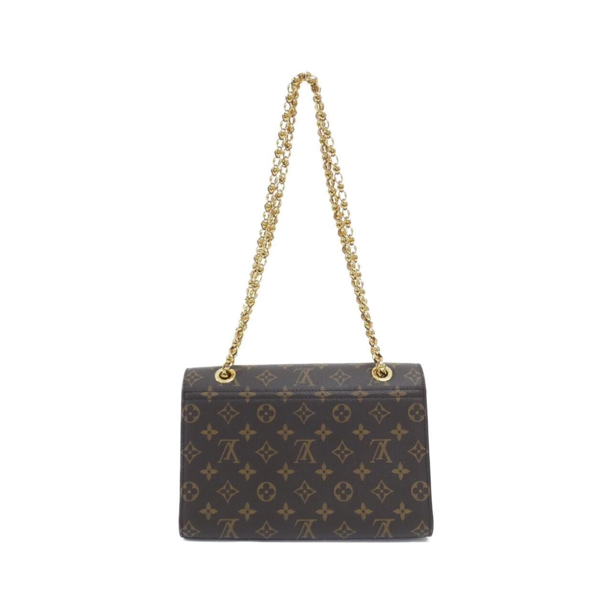 Louis Vuitton Black Brown Coated Canvas Shoulder Bag (Pre-Owned)