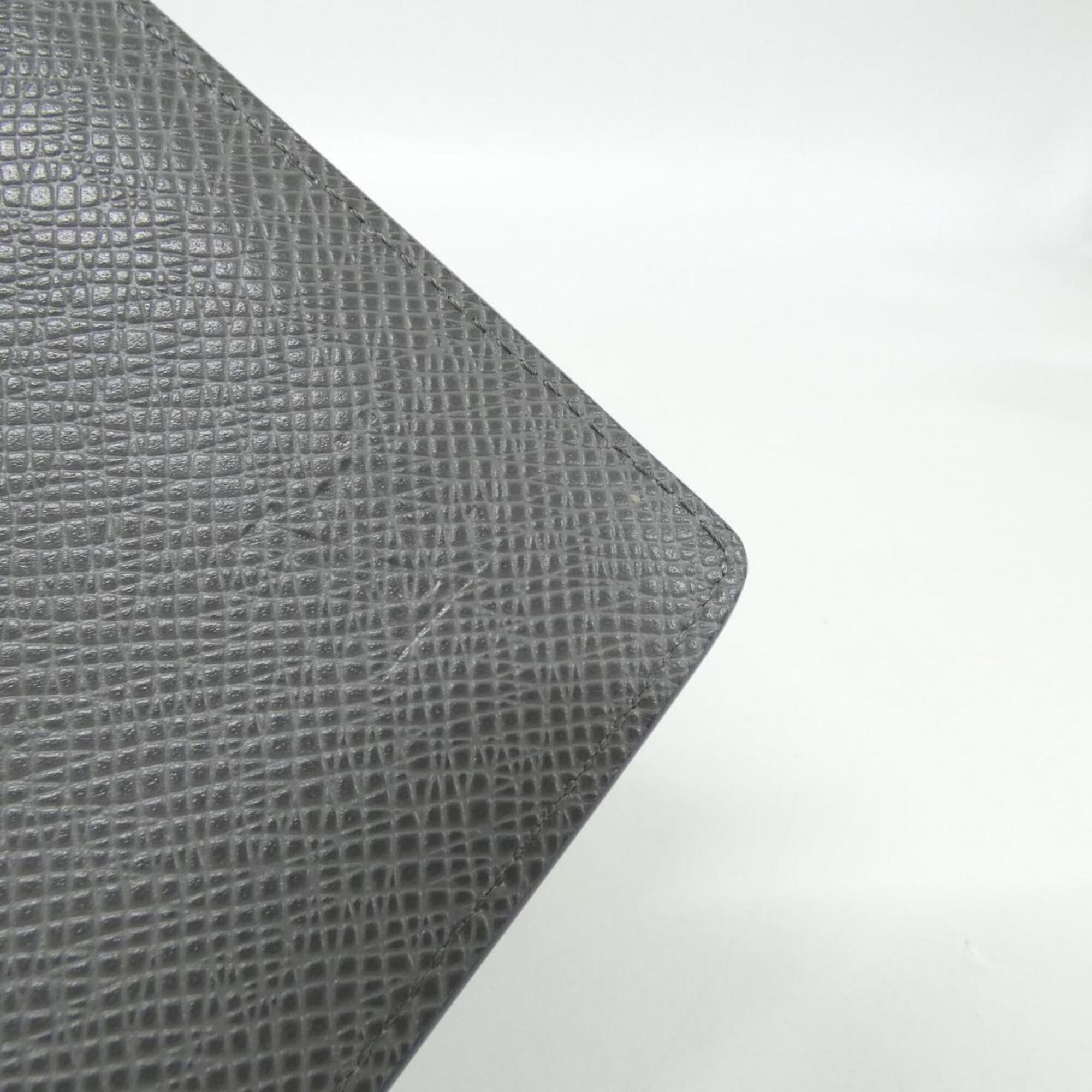 Louis Vuitton Gray Navy Leather Long Wallet (Bi-Fold) (Pre-Owned)