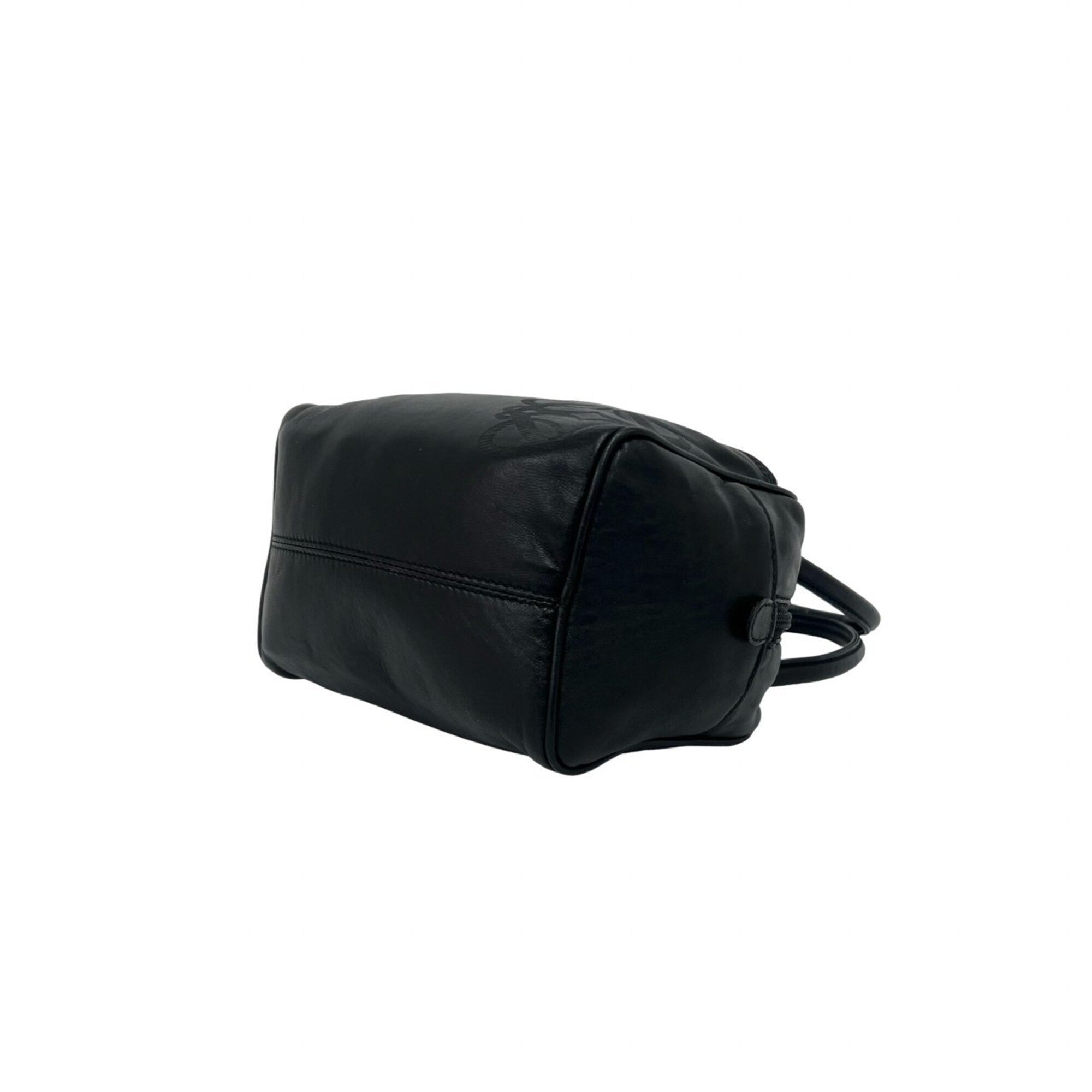 Loewe Black Leather Boston Bag Handbag Tote Bag (Pre-Owned)