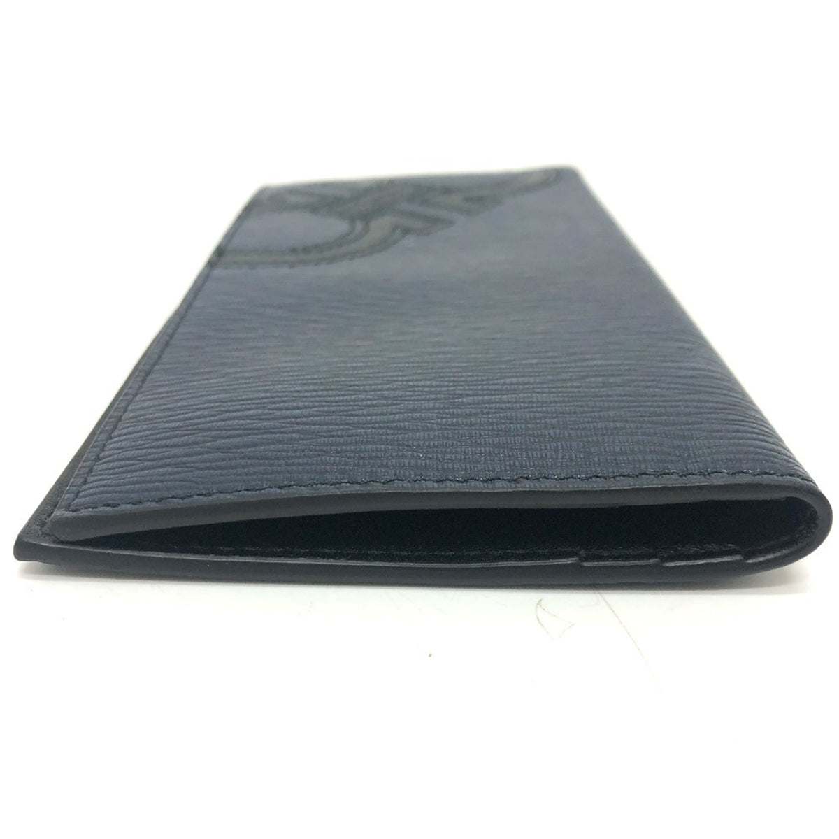 Salvatore Ferragamo Gancini Navy Leather Long Wallet (Bi-Fold) (Pre-Owned)