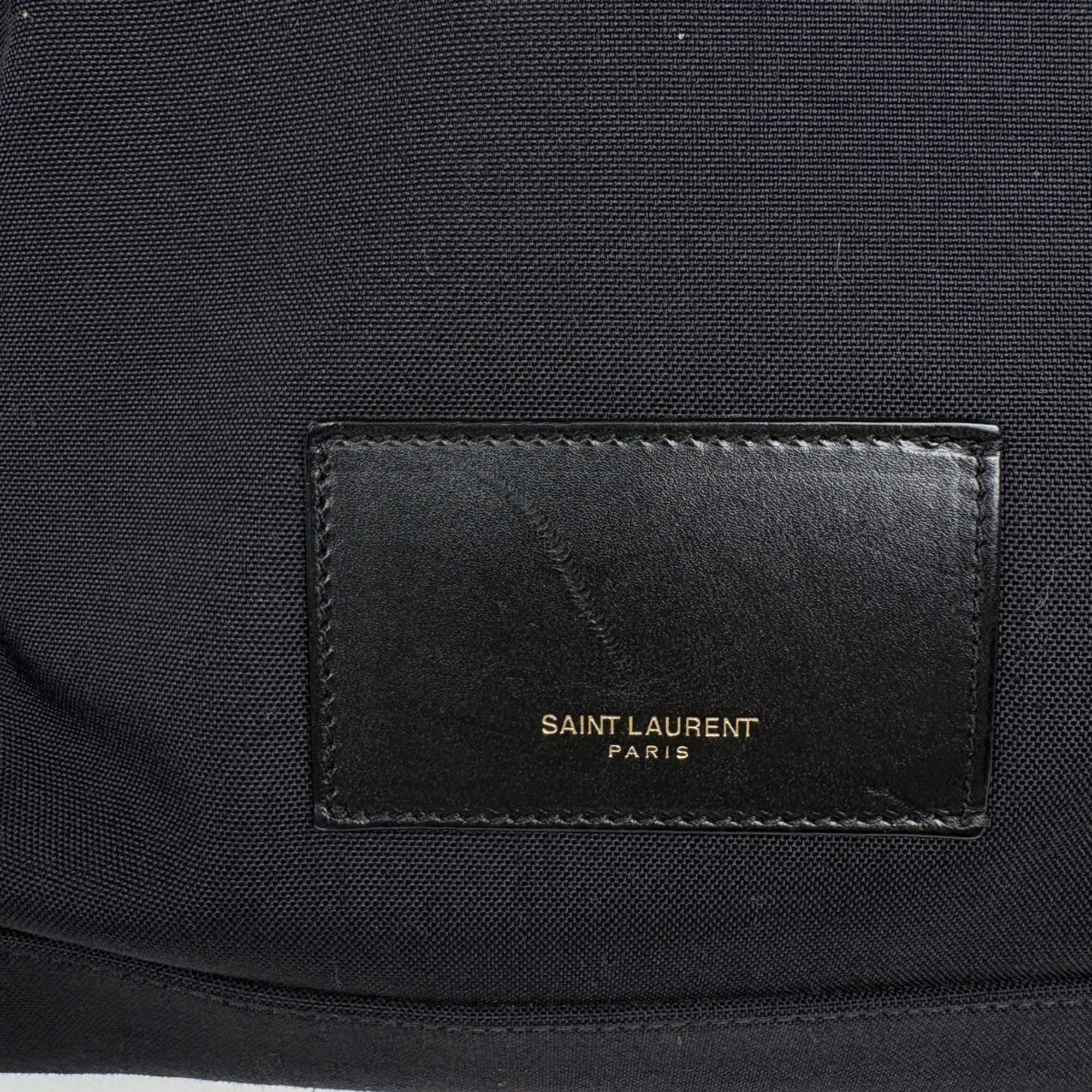 Saint Laurent Black Canvas Leather Backpack (Pre-Owned)