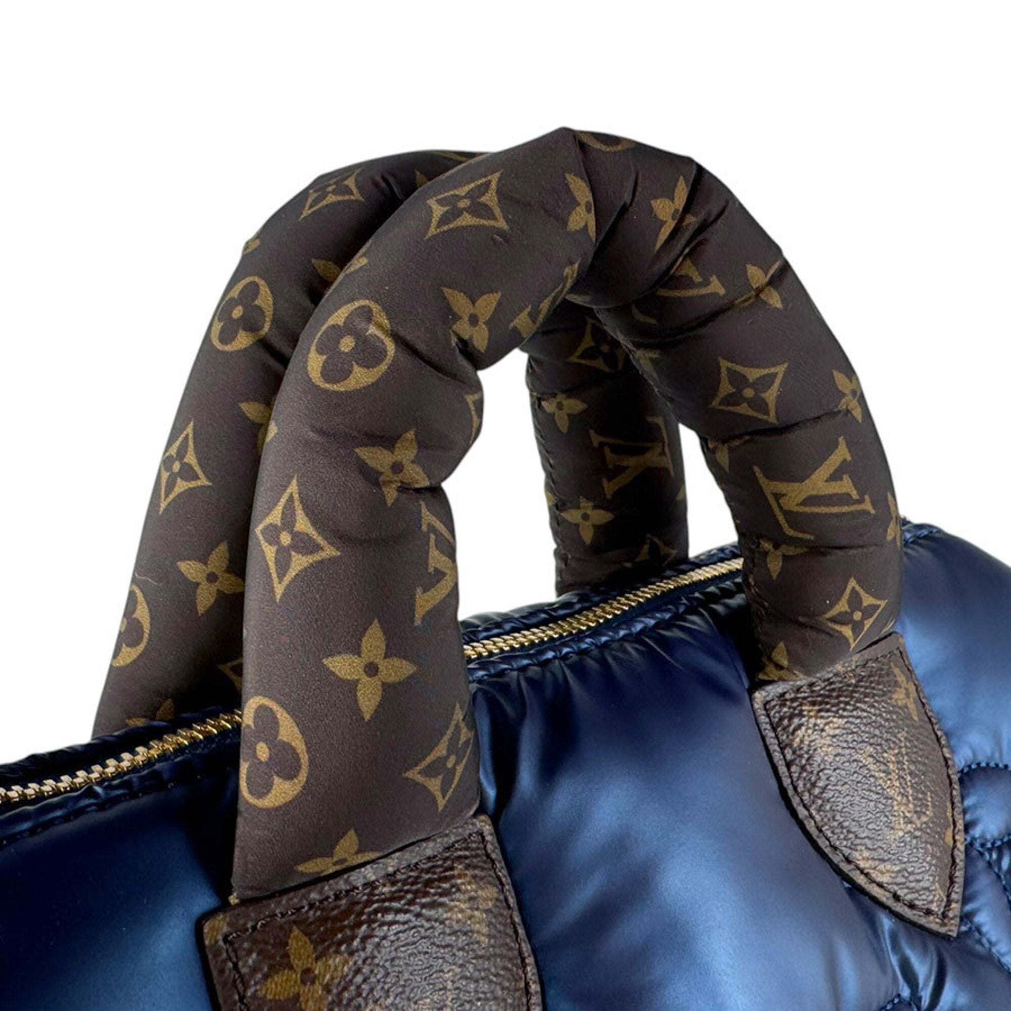 Louis Vuitton Blue Brown Nylon Handbag Shoulder Bag (Pre-Owned)