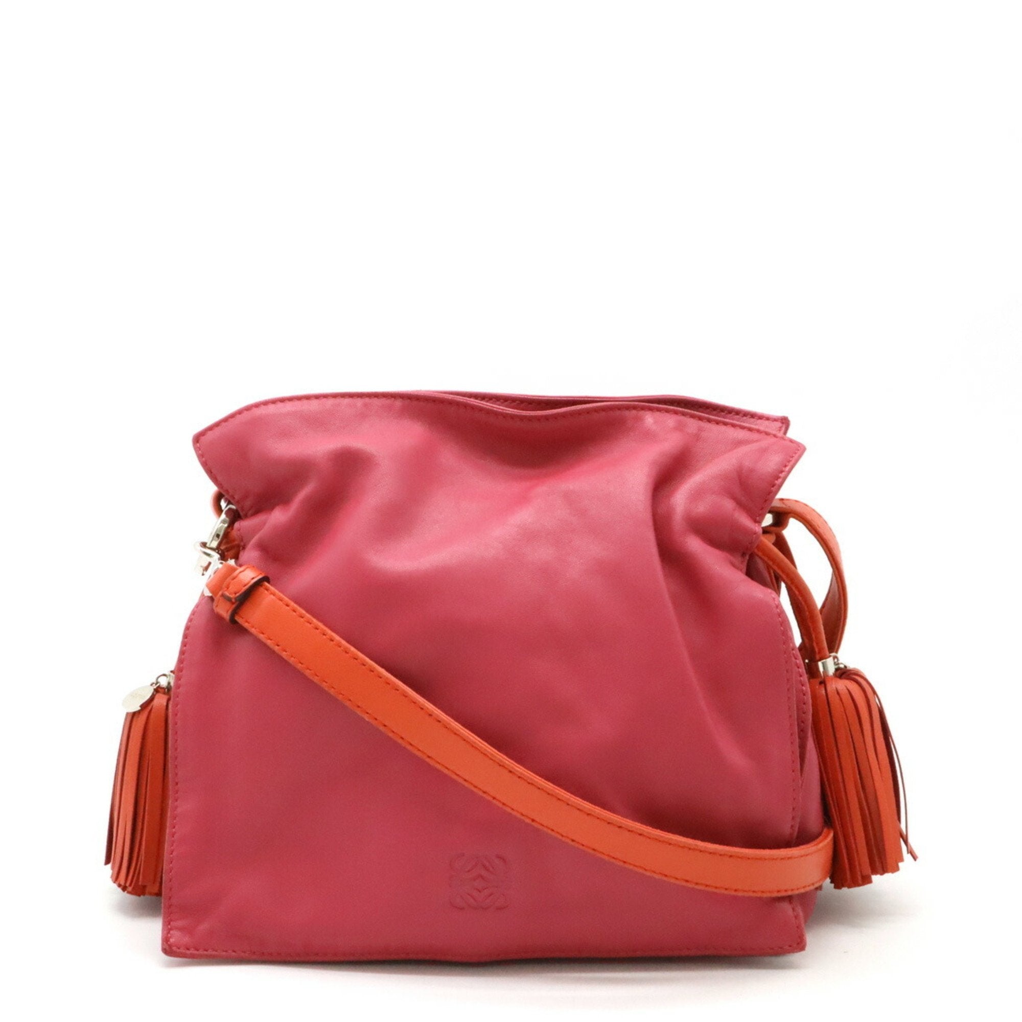 Loewe Orange Red Leather Pochette Shoulder Bag (Pre-Owned)