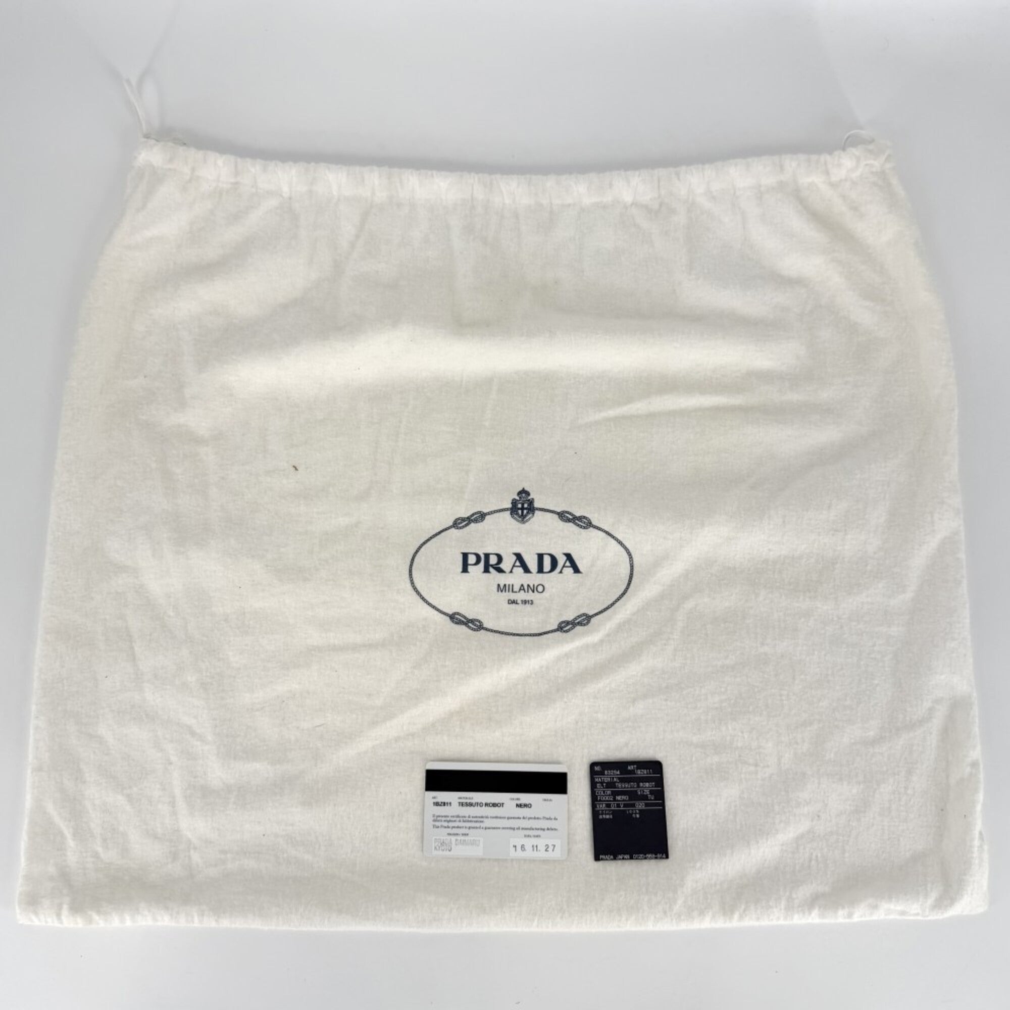 Prada Black White Nylon Leather (Pre-Owned)