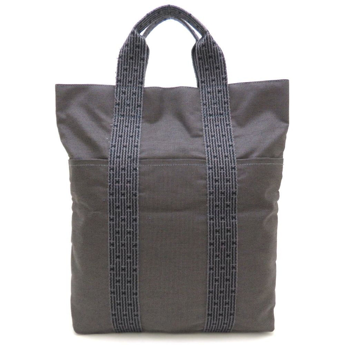 Hermes Her Line Gray Nylon Canvas Handbag (Pre-Owned)