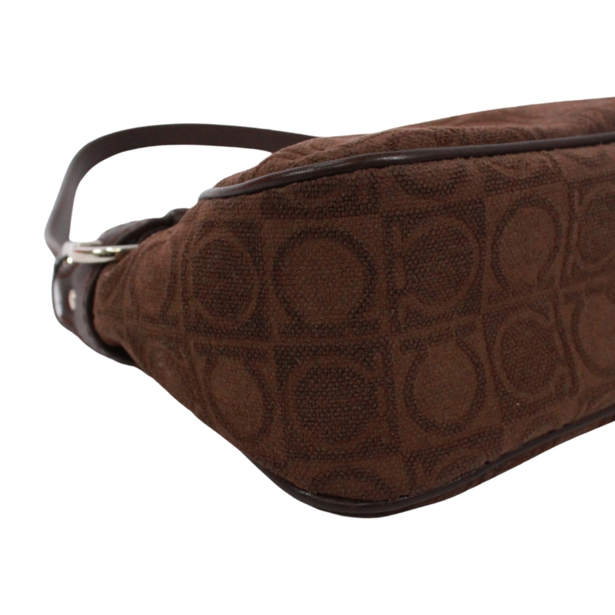 Salvatore Ferragamo Brown Canvas Leather Handbag Pouch (Pre-Owned)