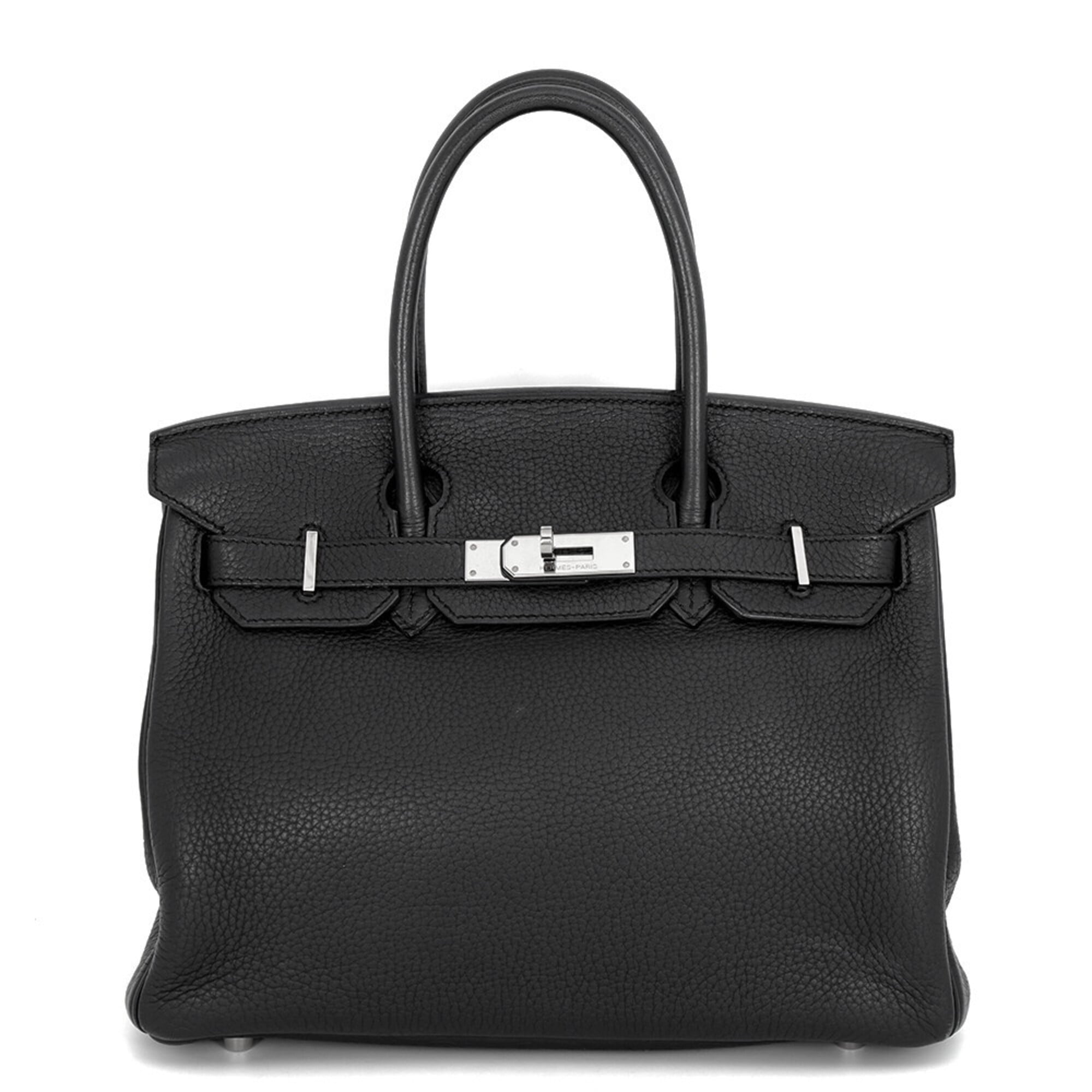 Hermes Birkin Black Taurillon Clemence Leather Handbag (Pre-Owned)
