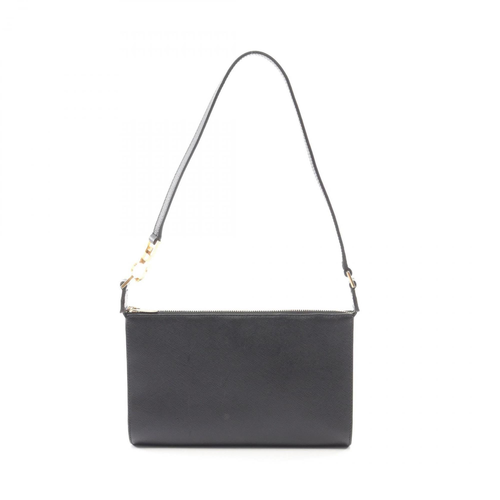 Salvatore Ferragamo Black Leather Handbag Shoulder Bag (Pre-Owned)