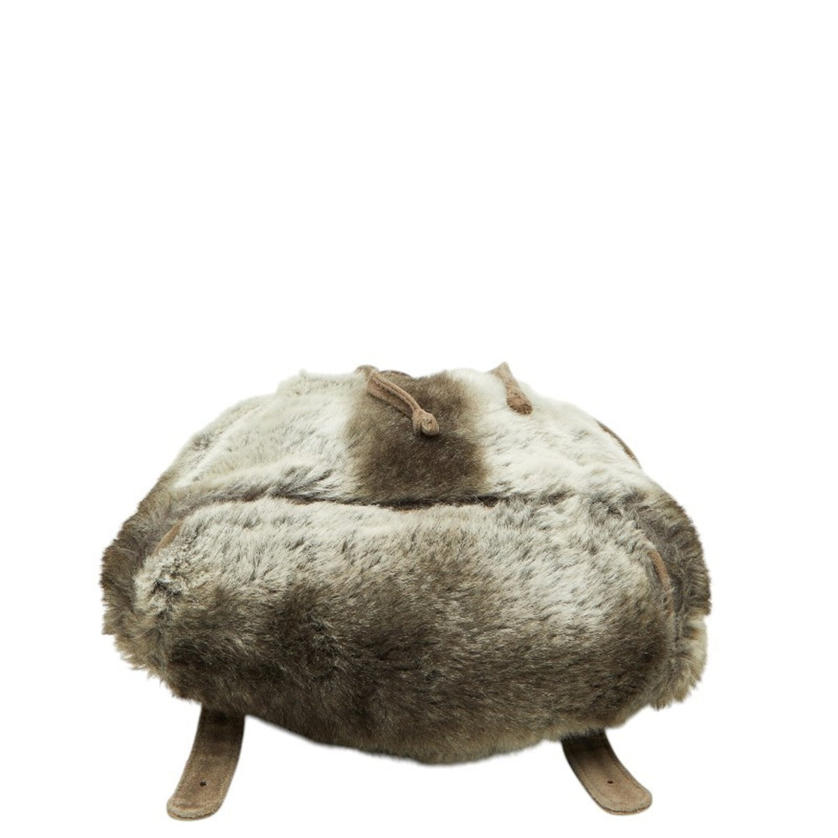 Fendi Gray Fur Suede Backpack (Pre-Owned)