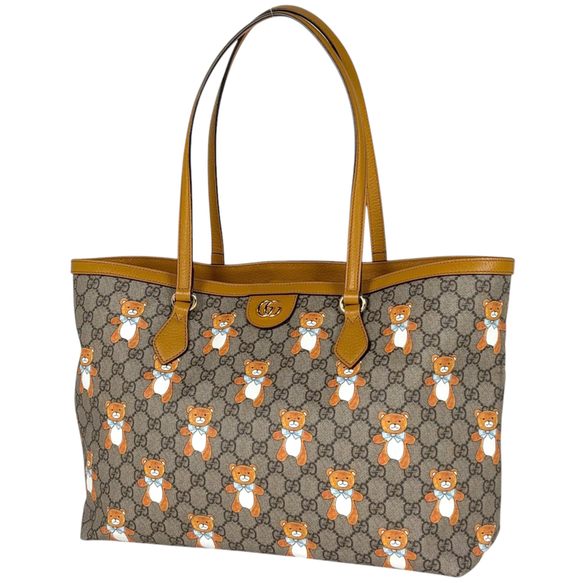 Gucci Brown Gg Supreme Leather Tote Bag (Pre-Owned)