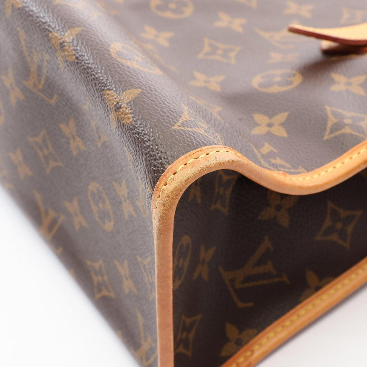 Louis Vuitton Brown Monogram Coated Canvas Leather Handbag Tote Bag (Pre-Owned)