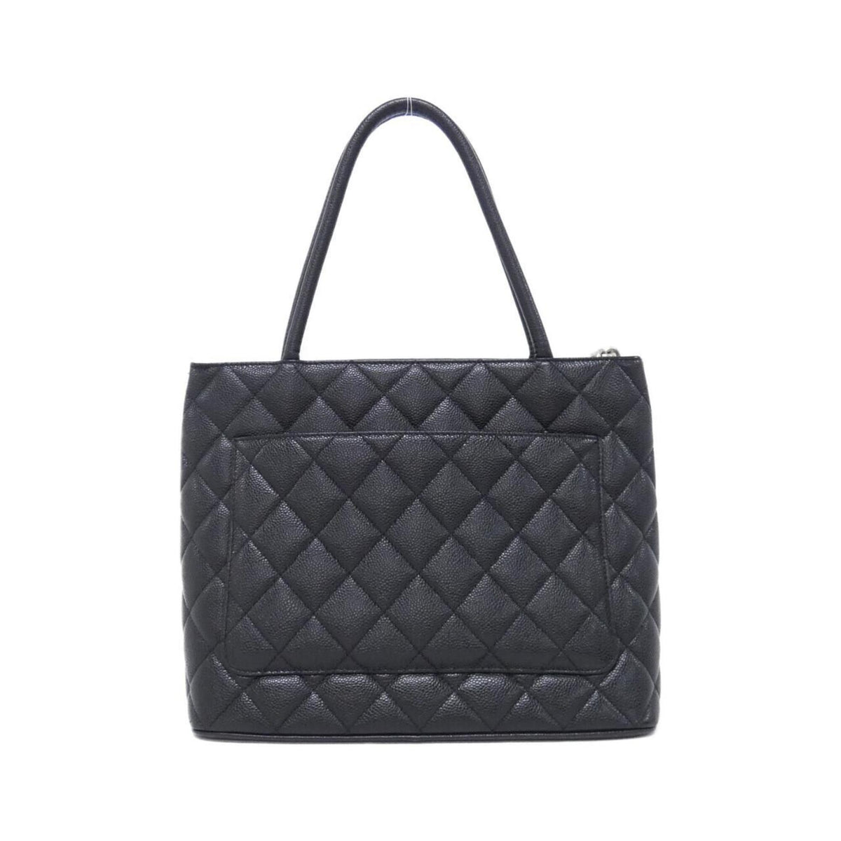 Chanel Black Grained Calfskin Handbag (Pre-Owned)