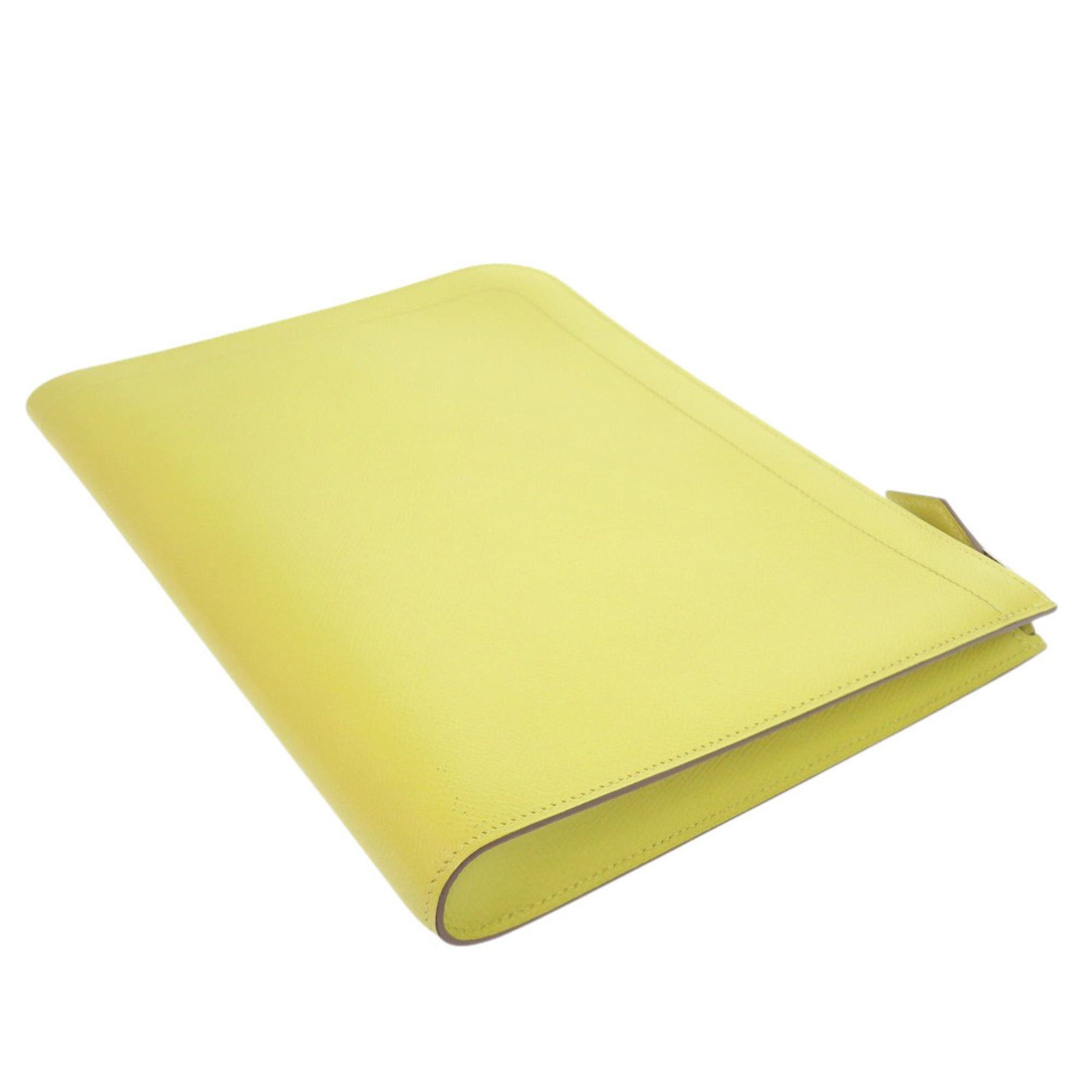Hermes Lime Yellow Epsom Leather Clutch Bag (Pre-Owned)