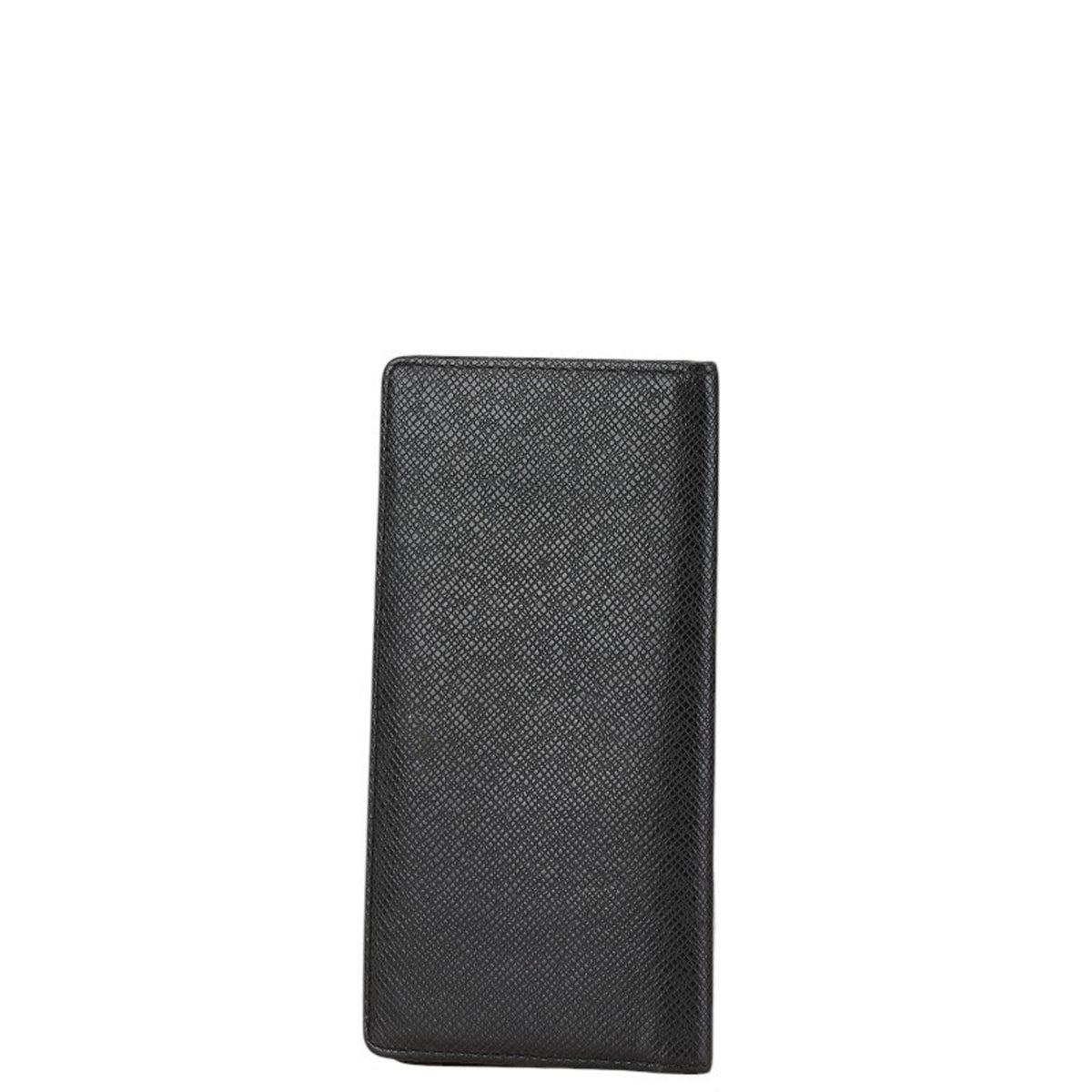 Louis Vuitton Taiga Black Leather Wallet (Bi-Fold) (Pre-Owned)