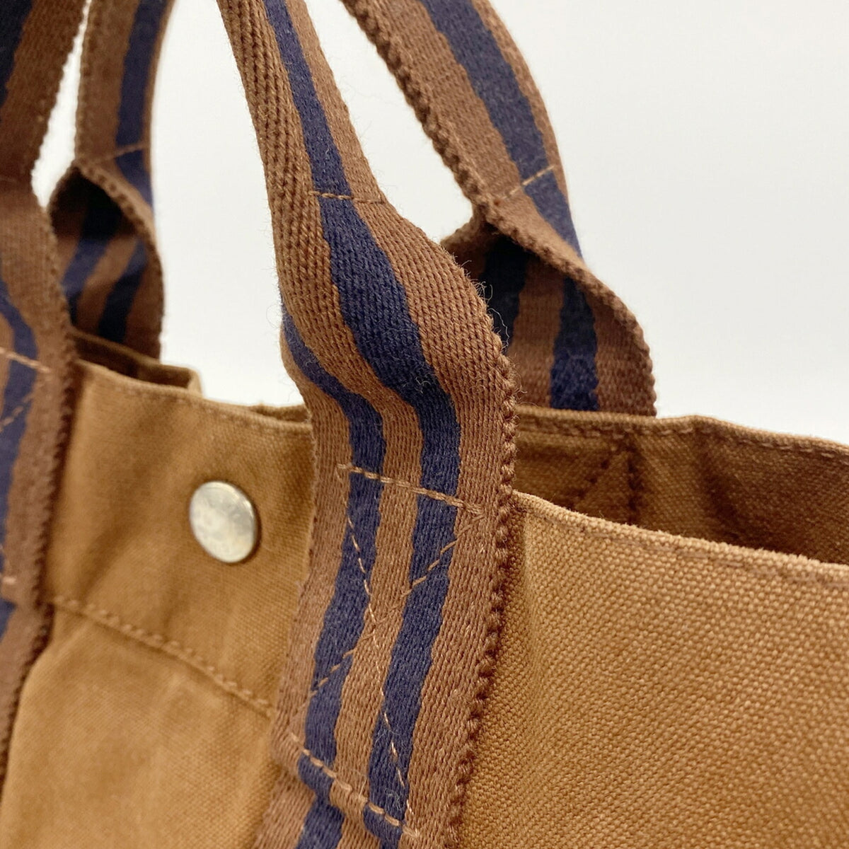 Hermes Brown Canvas Tote Bag (Pre-Owned)