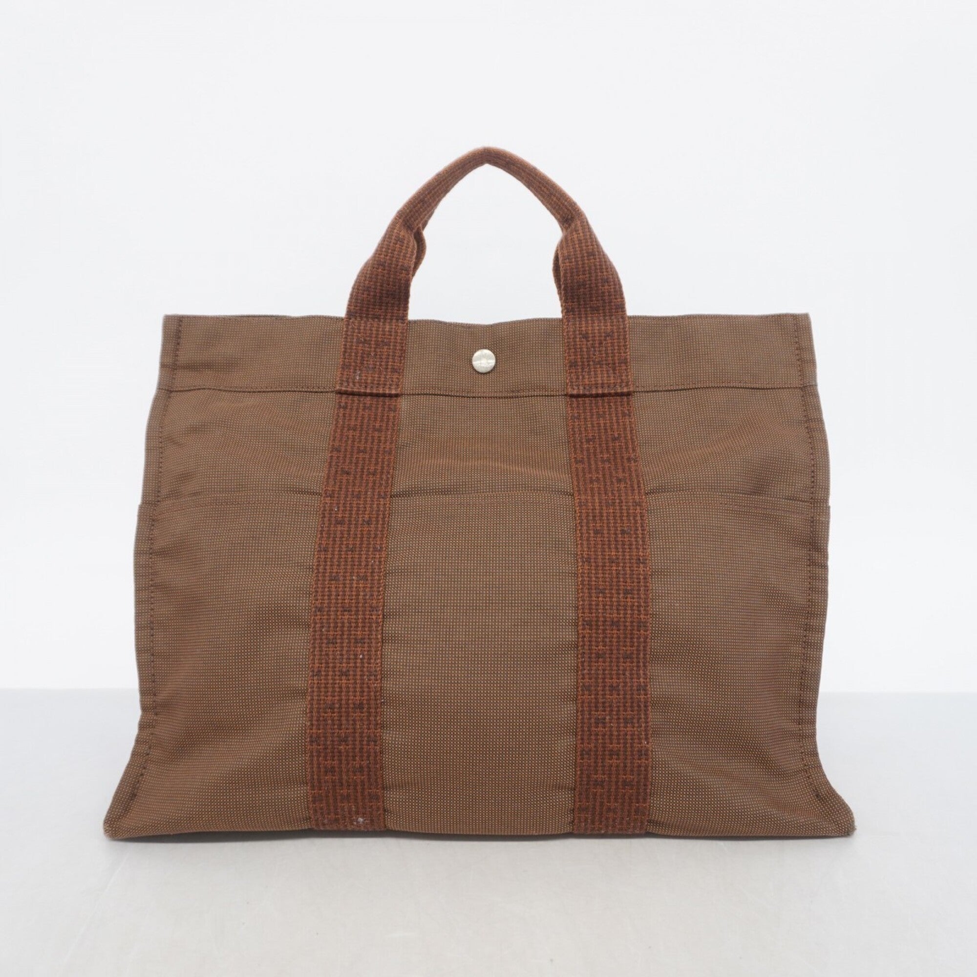 Hermes Brown Canvas Tote Bag (Pre-Owned)
