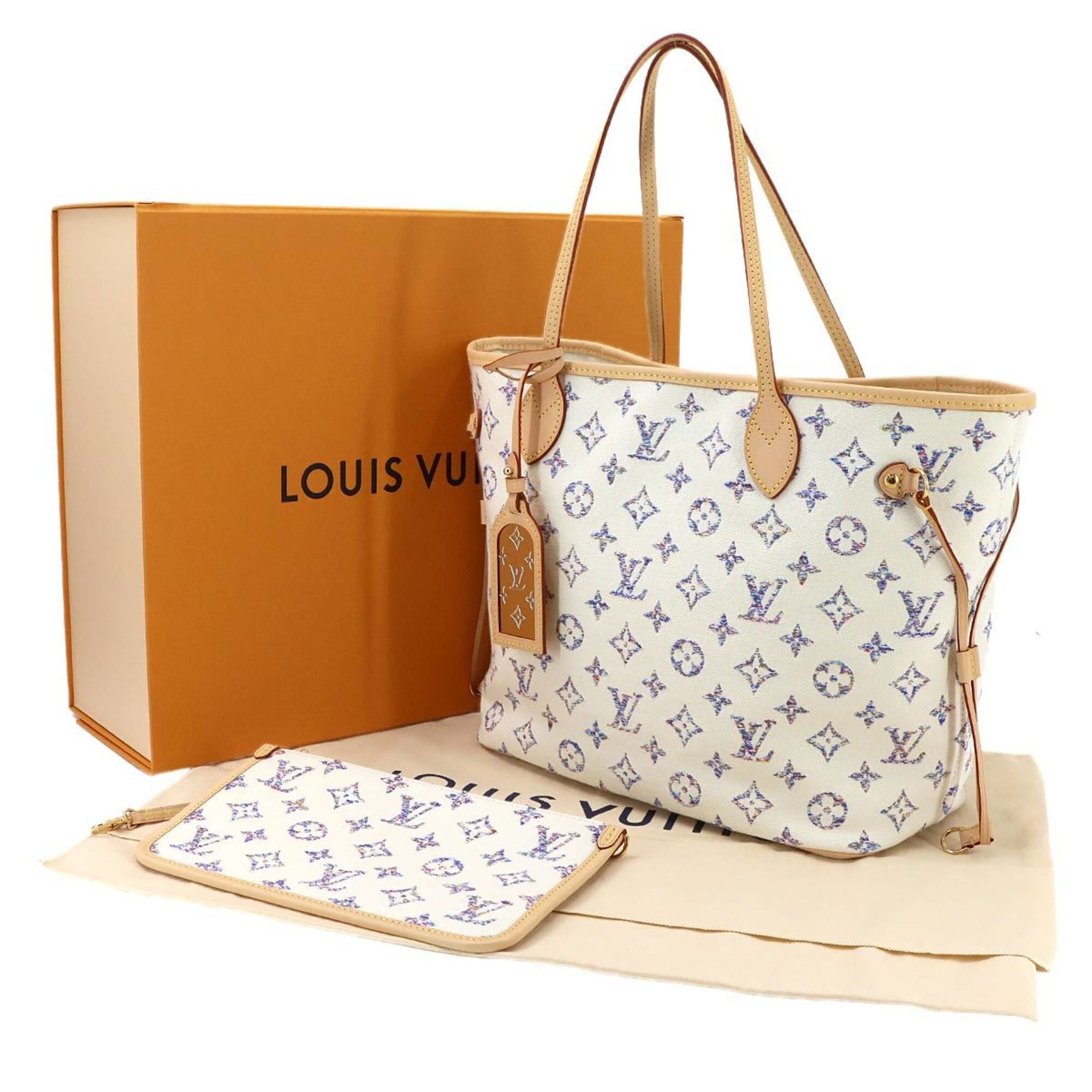 Louis Vuitton Multi-Color White Jacquard Handbag Tote Bag (Pre-Owned)