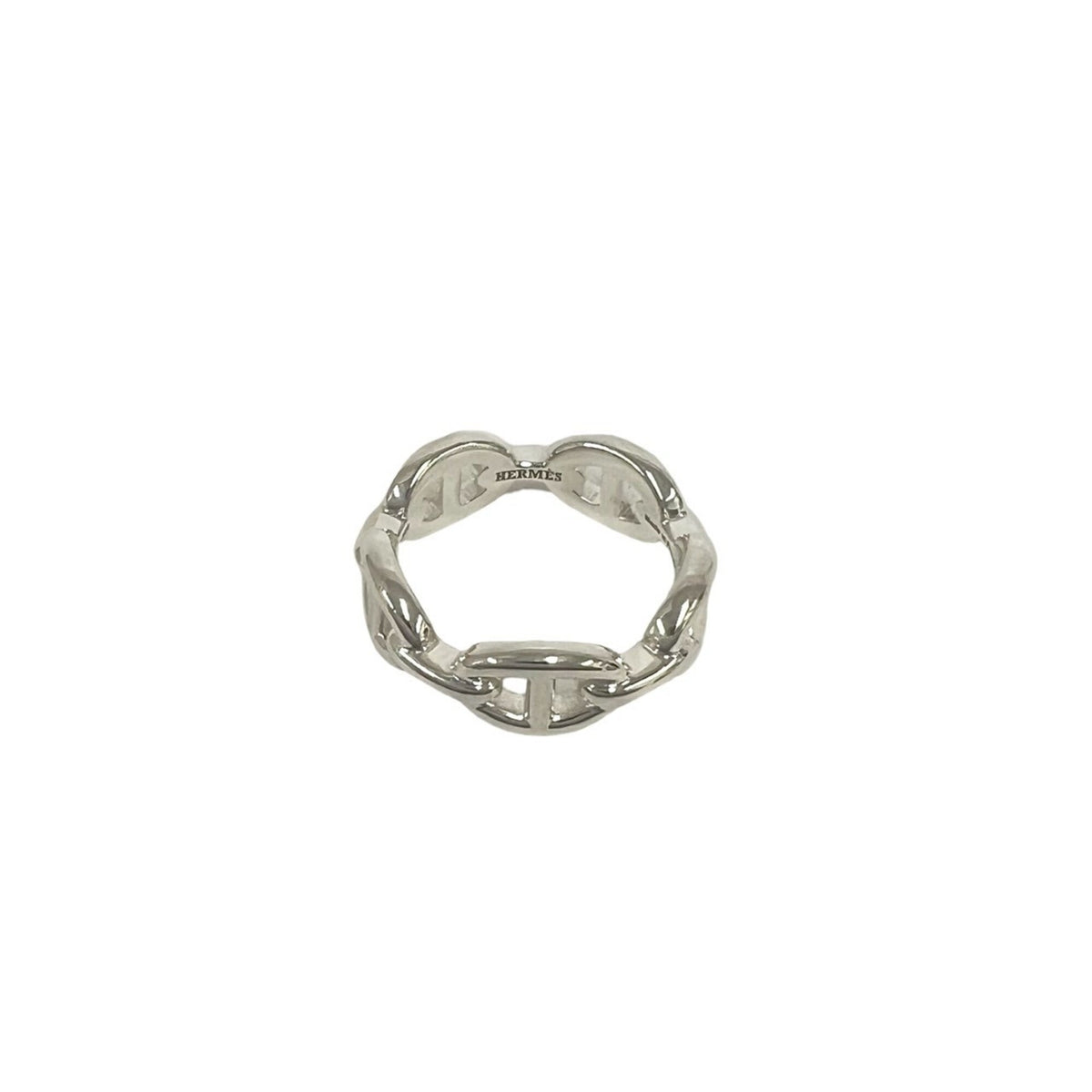 Hermes Silver Silver 925 Band Ring (Pre-Owned)