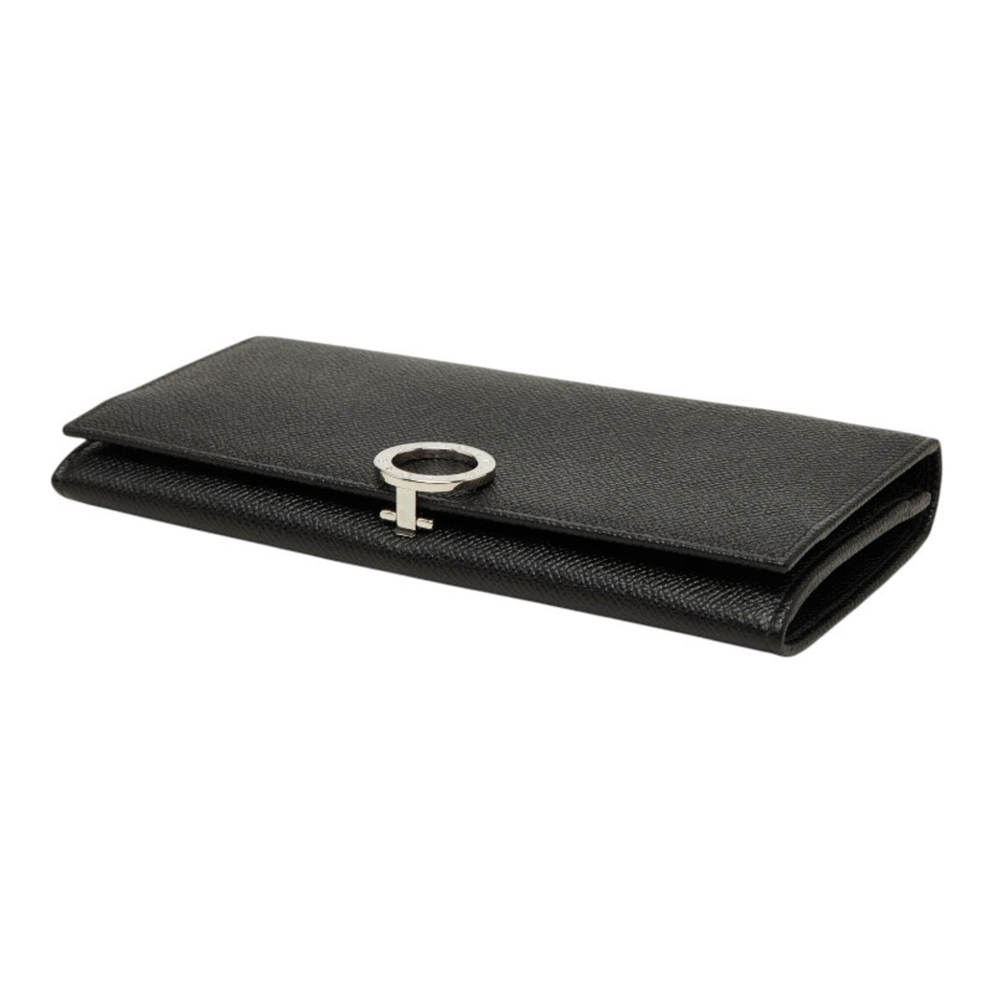 Bvlgari Black Leather Long Wallet (Bi-Fold) (Pre-Owned)