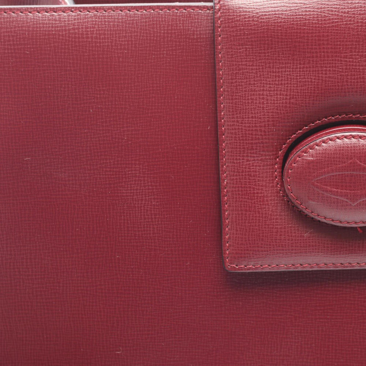 Cartier Bordeaux Leather Handbag Shoulder Bag (Pre-Owned)