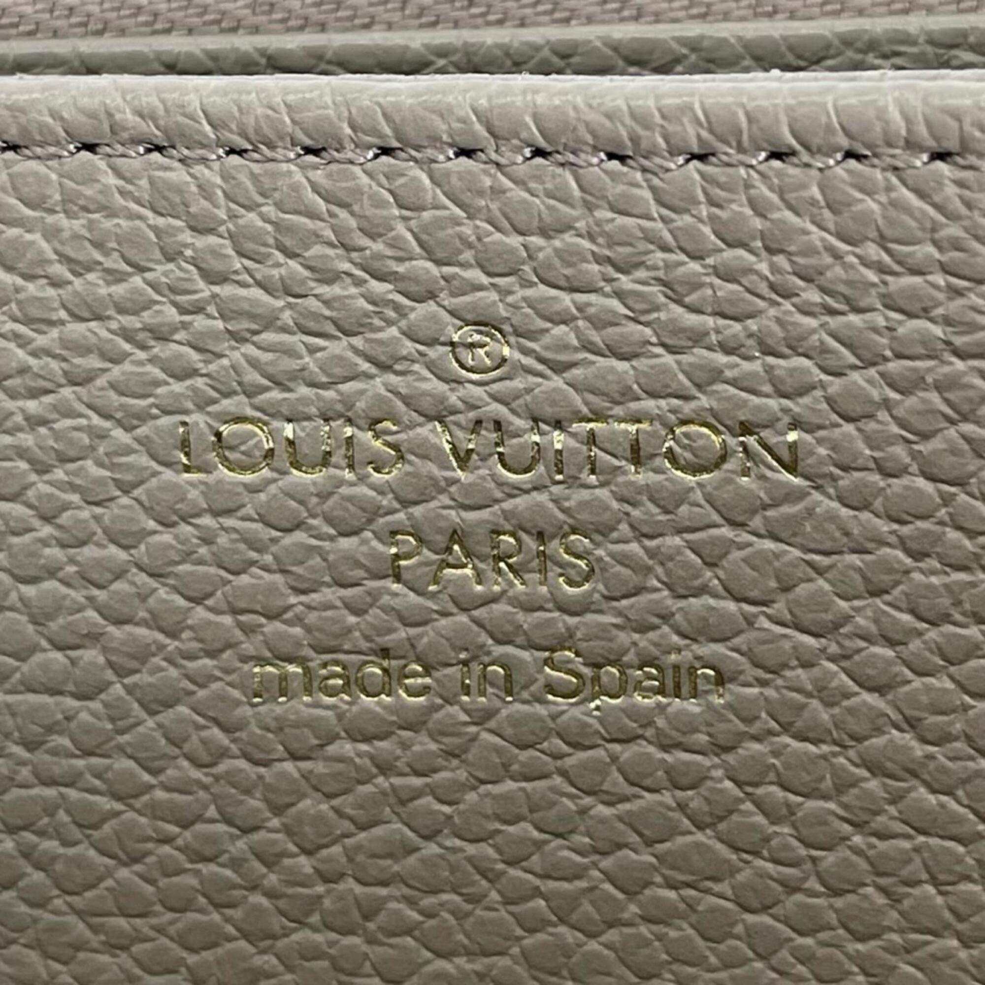 Louis Vuitton Monogram Beige Leather Long Wallet (Bi-Fold) (Pre-Owned)