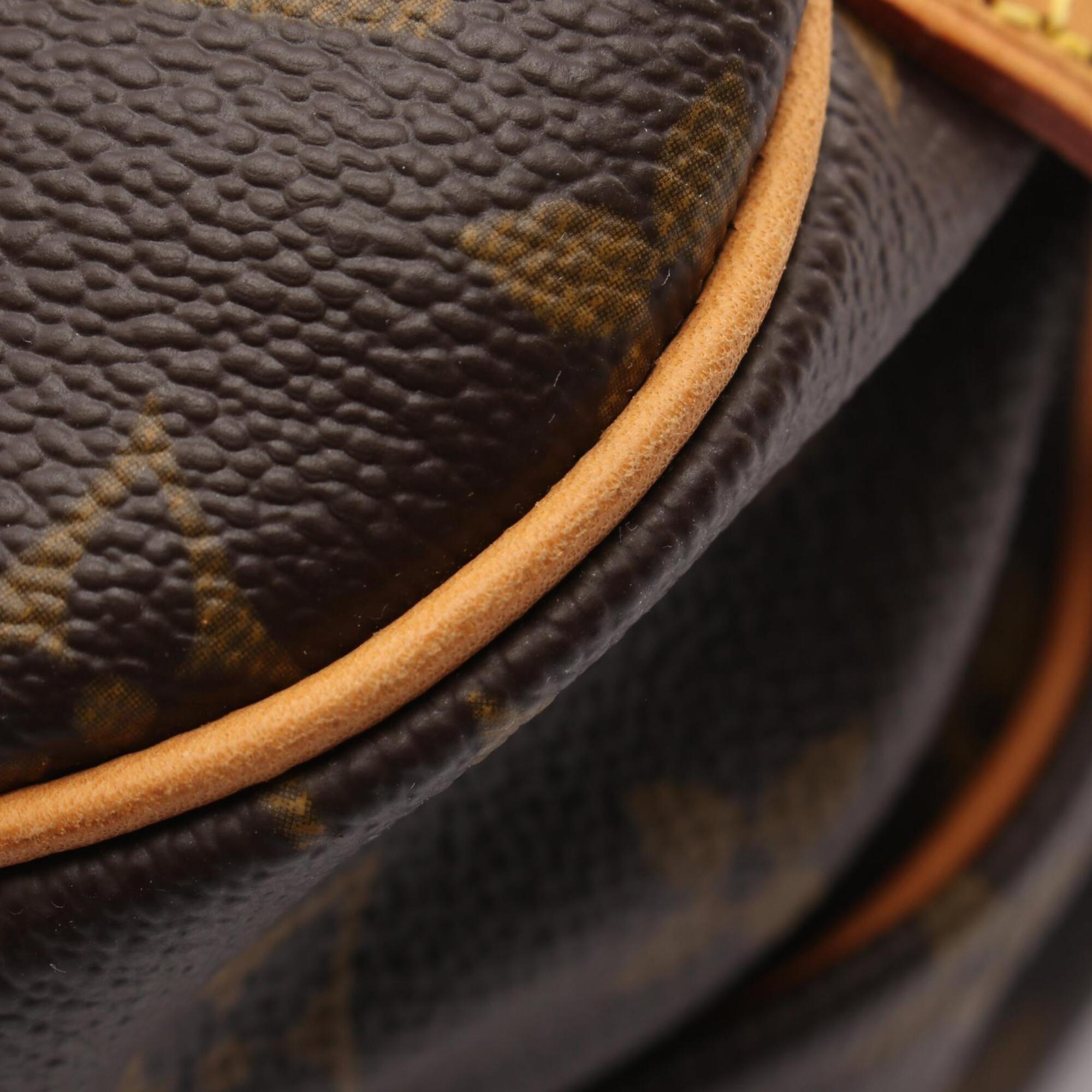 Louis Vuitton Brown Coated Canvas Leather Handbag Shoulder Bag (Pre-Owned)