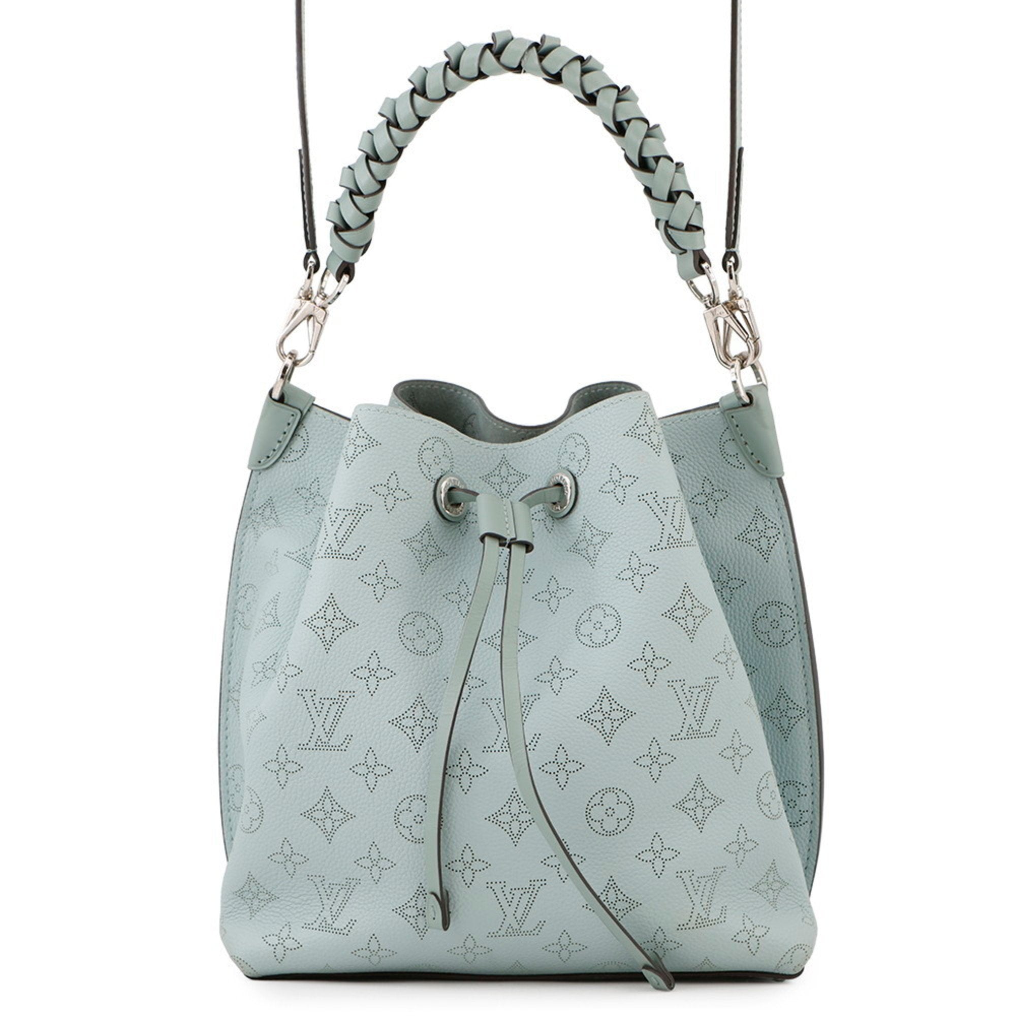 Louis Vuitton Light Blue Monogram Mahina Leather Handbag Shoulder Bag (Pre-Owned)