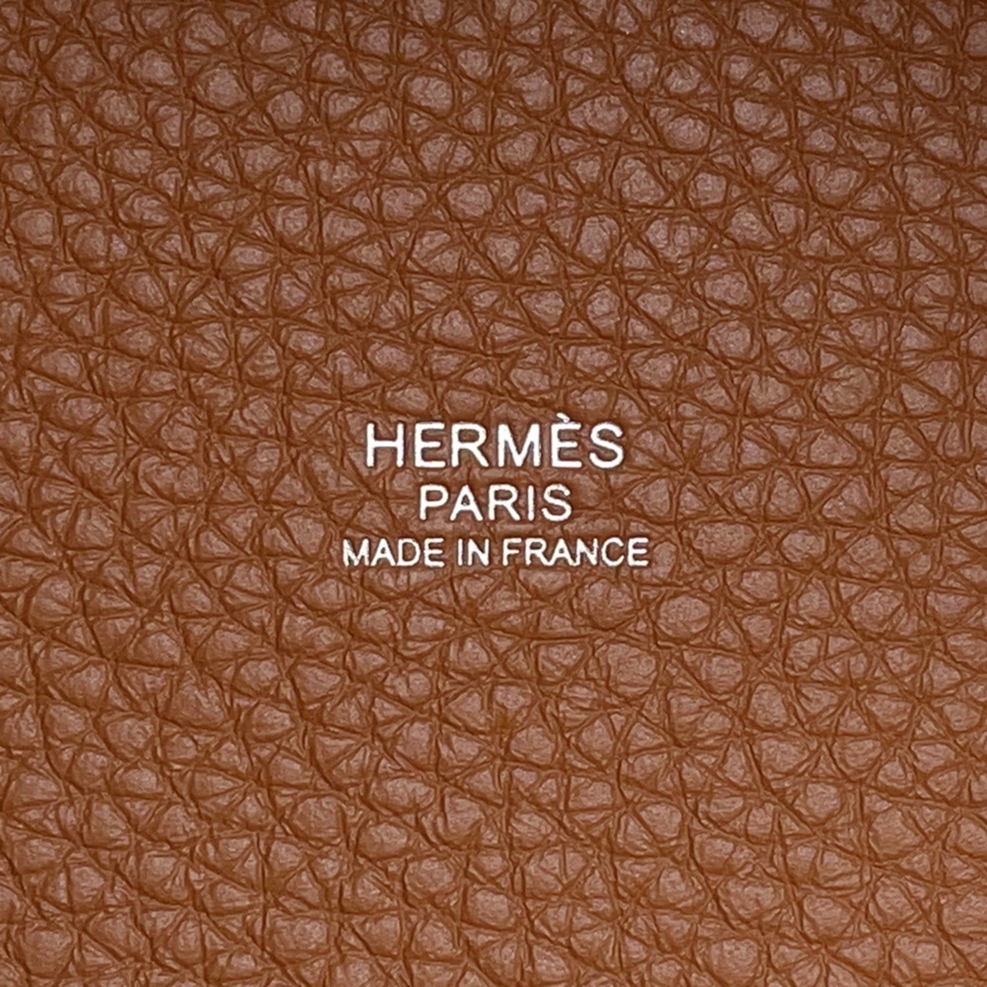 Hermes Picotin Gold Taurillon Clemence Leather Handbag (Pre-Owned)
