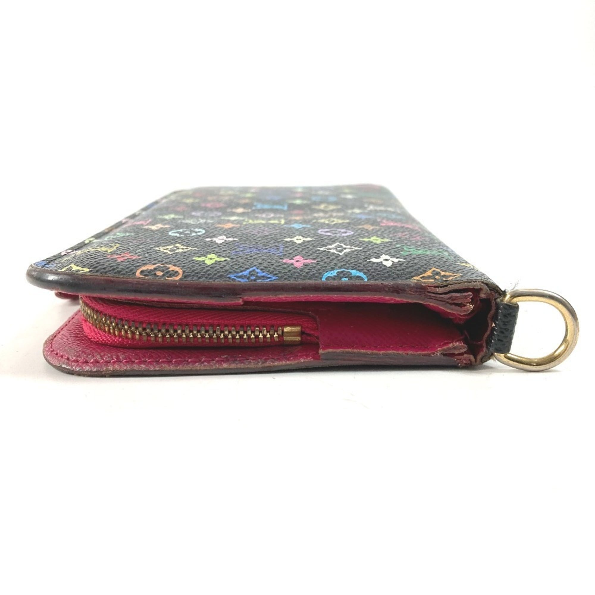 Louis Vuitton Black Pink Monogram Multicolore Long Wallet (Bi-Fold) (Pre-Owned)