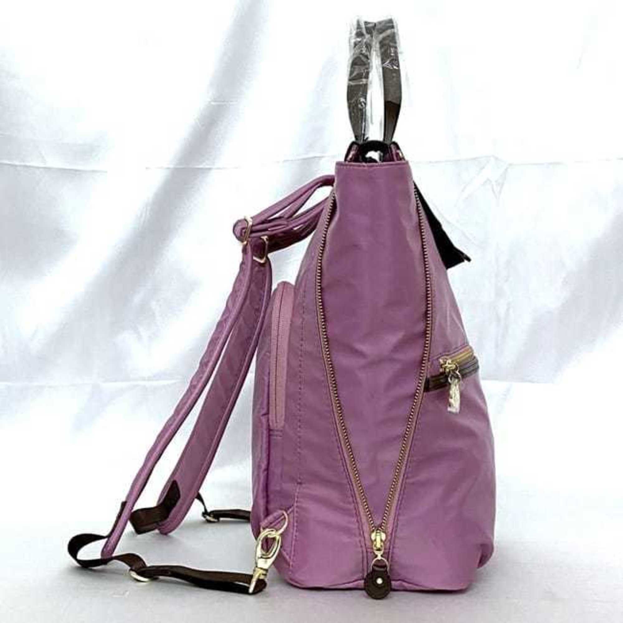 Kanana Project Brown Nylon Leather Backpack (Pre-Owned)
