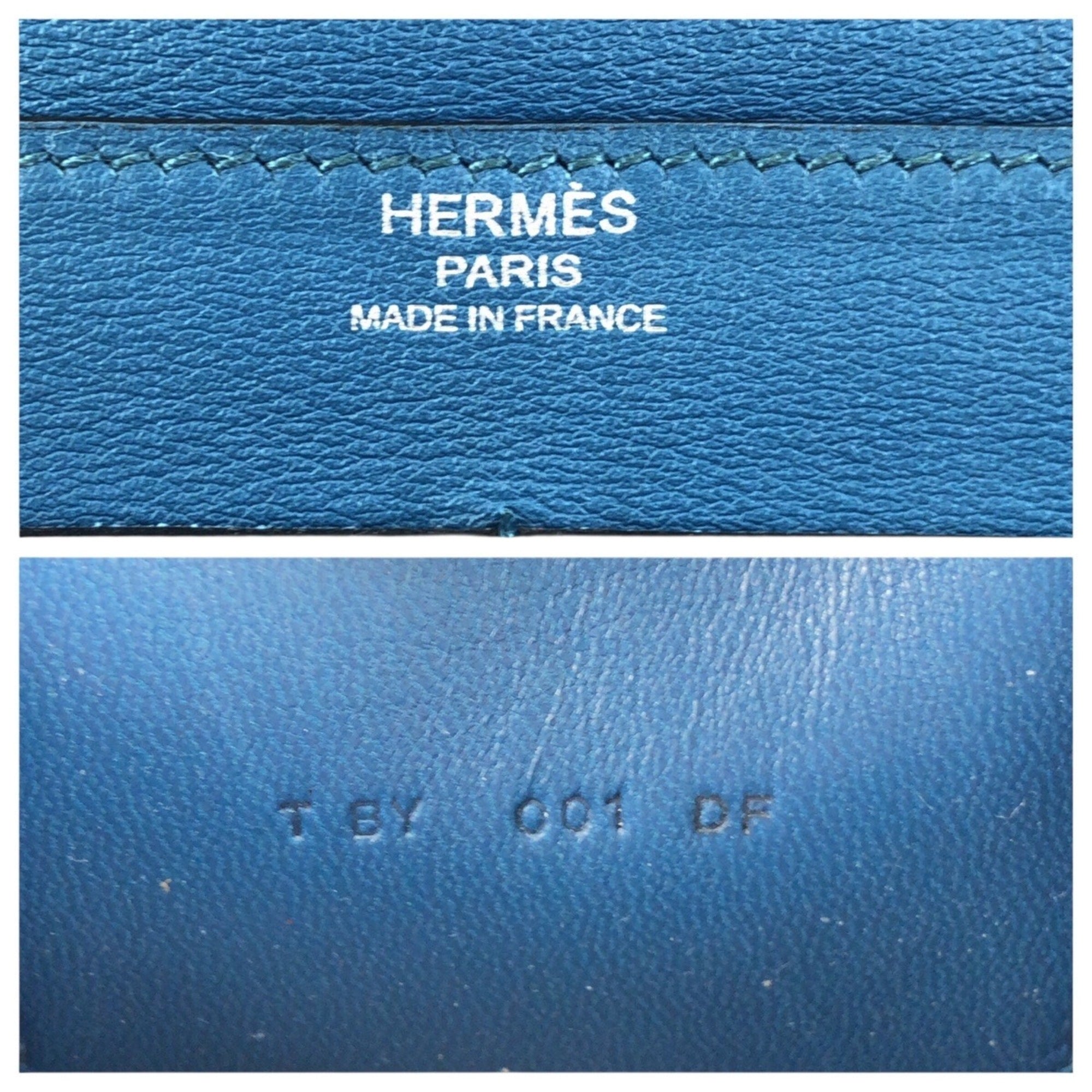 Hermes Blue Blue Jean Togo Leather Wallet (Bi-Fold) (Pre-Owned)