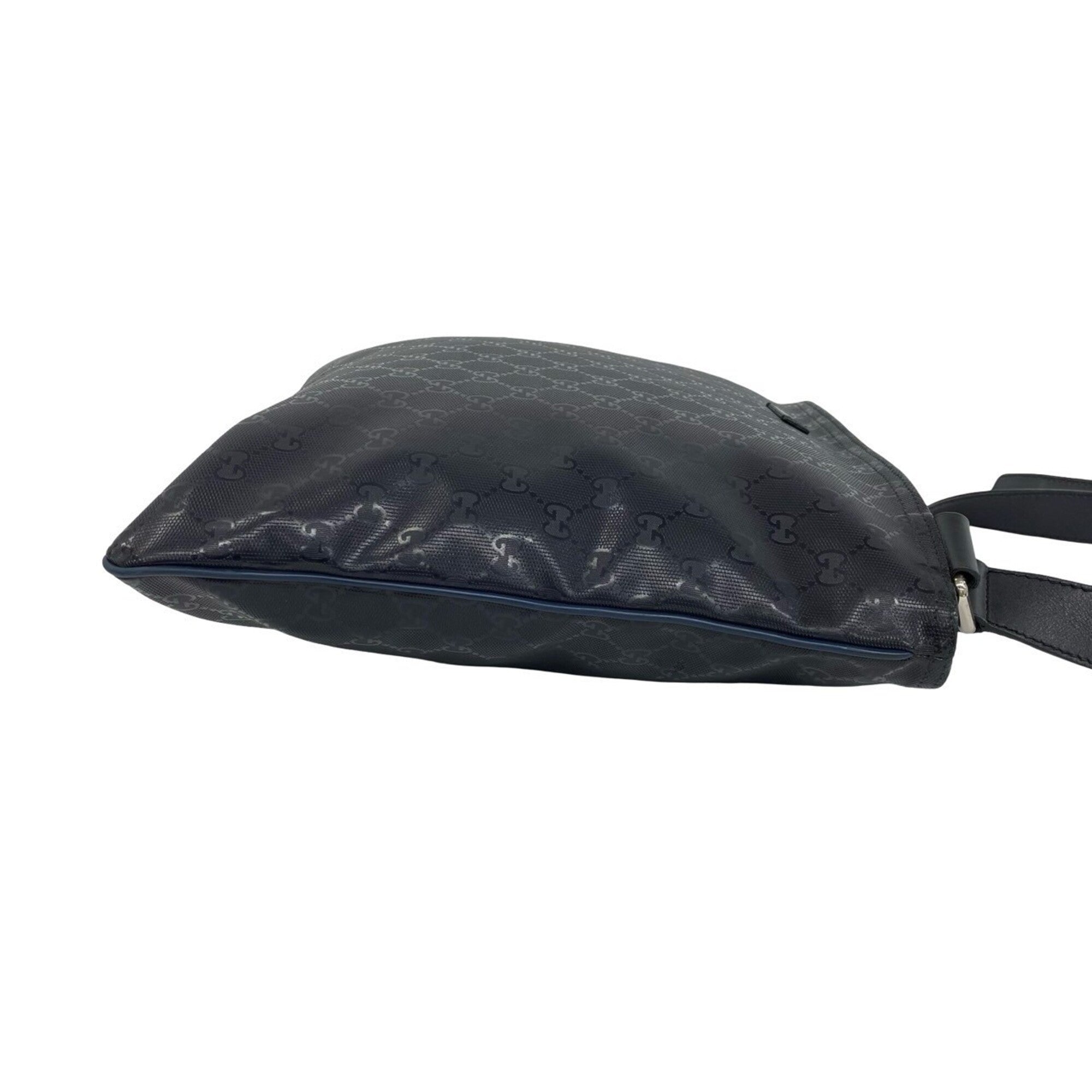 Gucci Navy Pvc Leather Shoulder Bag (Pre-Owned)