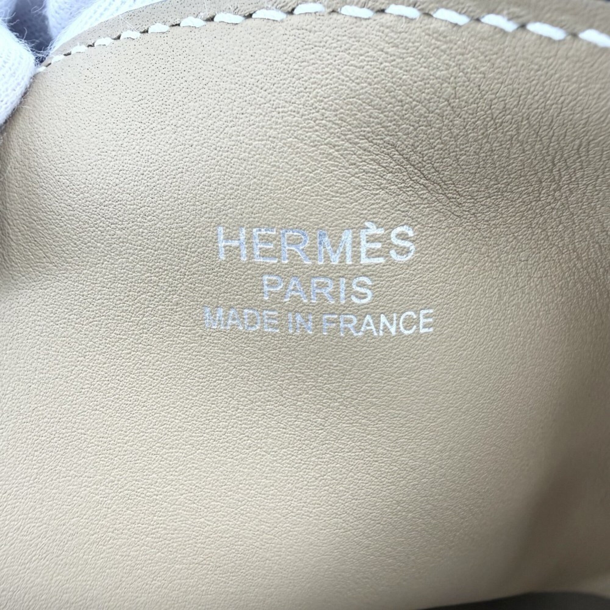 Hermes Brown Gray Leather Handbag Tote Bag (Pre-Owned)