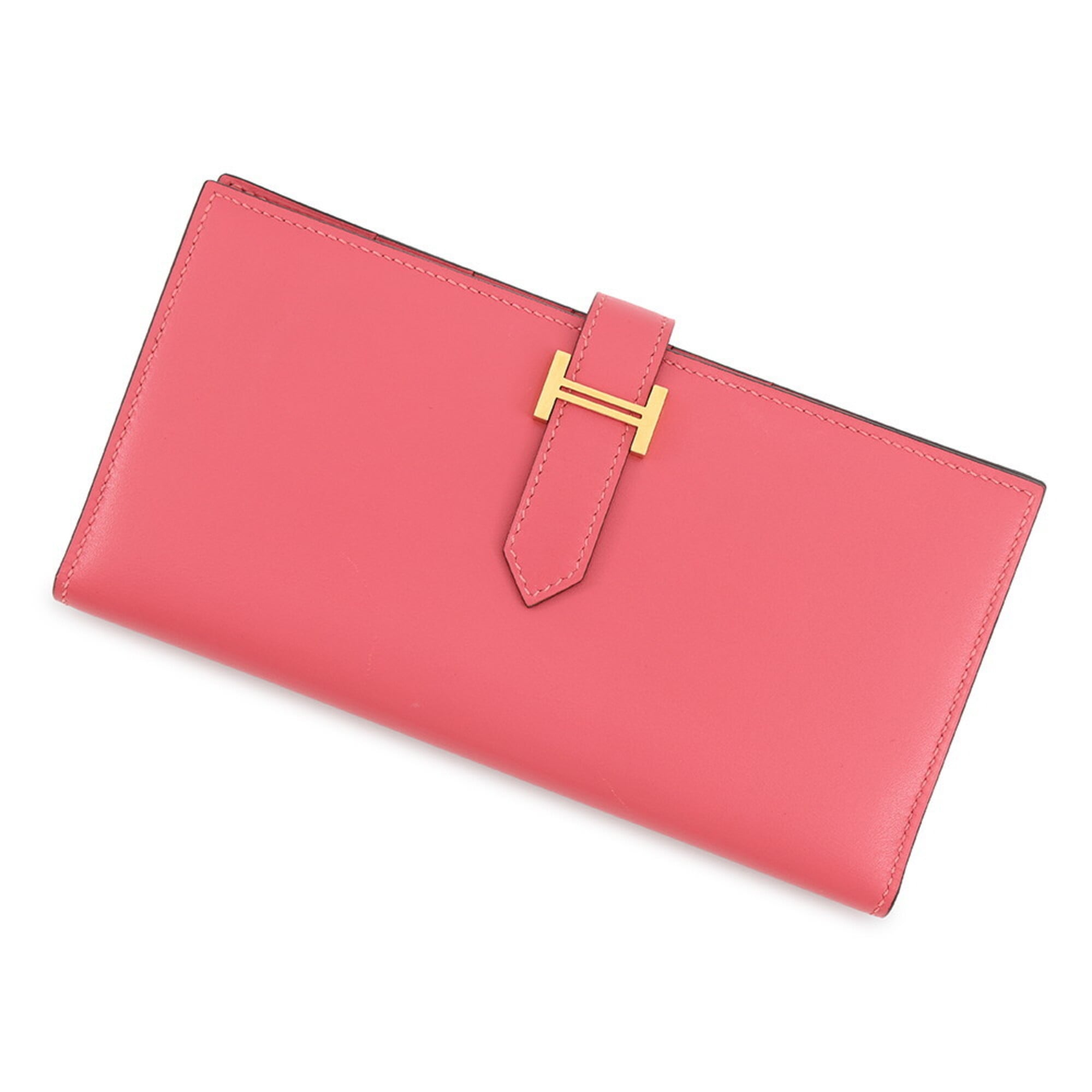 Hermes Tadelakt Leather Long Wallet (Bi-Fold) (Pre-Owned)