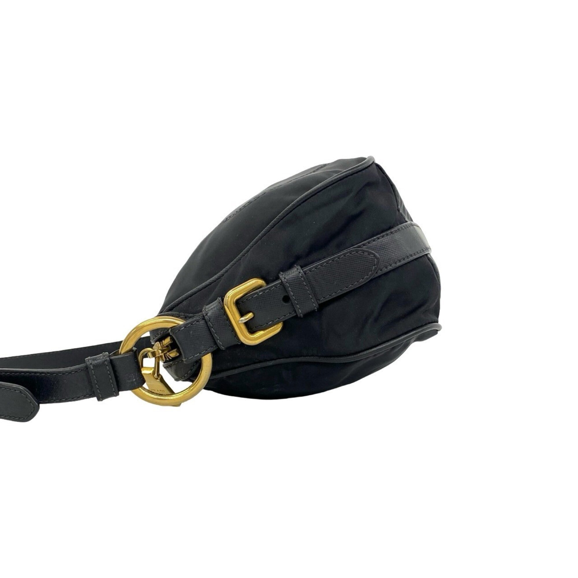Prada Black Nylon Leather Shoulder Bag (Pre-Owned)