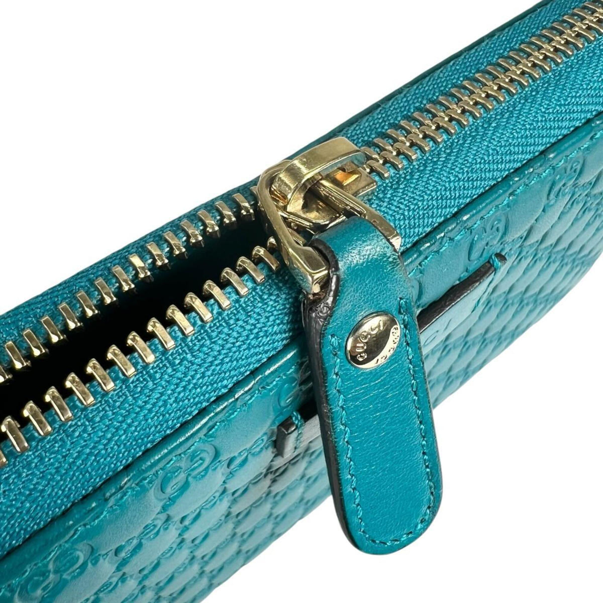Gucci Microguccissima Blue Leather Long Wallet (Bi-Fold) (Pre-Owned)
