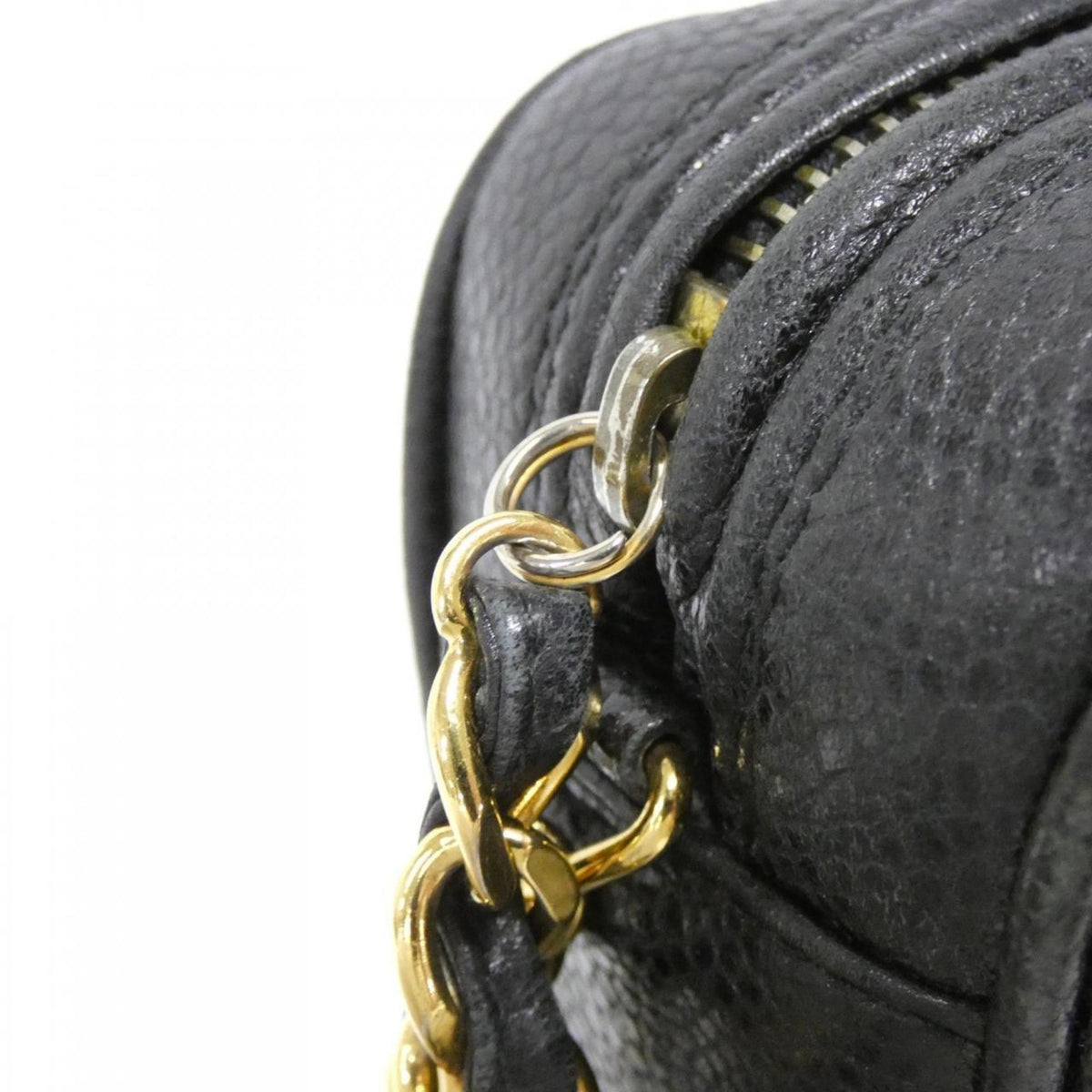 Chanel Black Grained Calfskin Shoulder Bag (Pre-Owned)