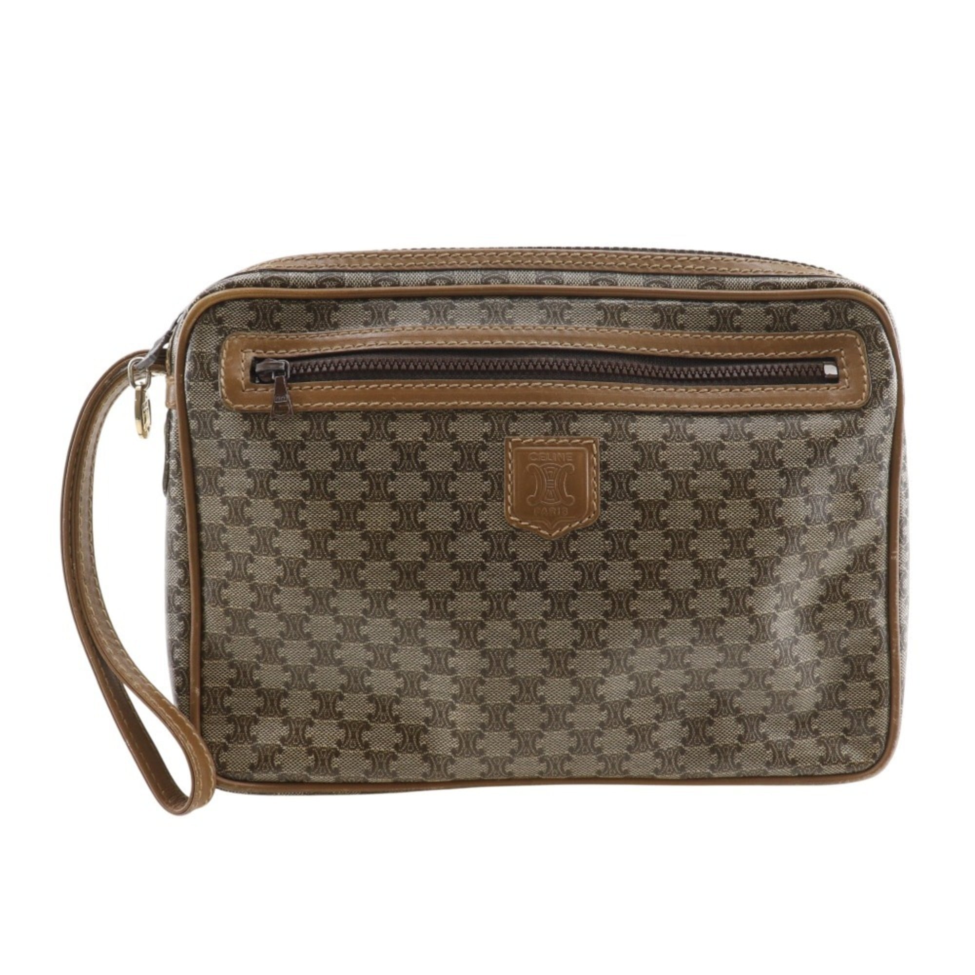 Celine Brown Pvc Clutch Bag (Pre-Owned)