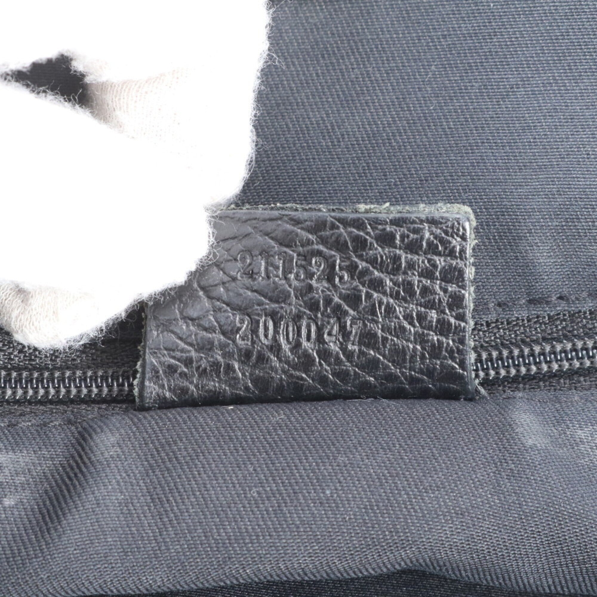 Gucci Black Nylon Leather Shoulder Bag Tote Bag (Pre-Owned)