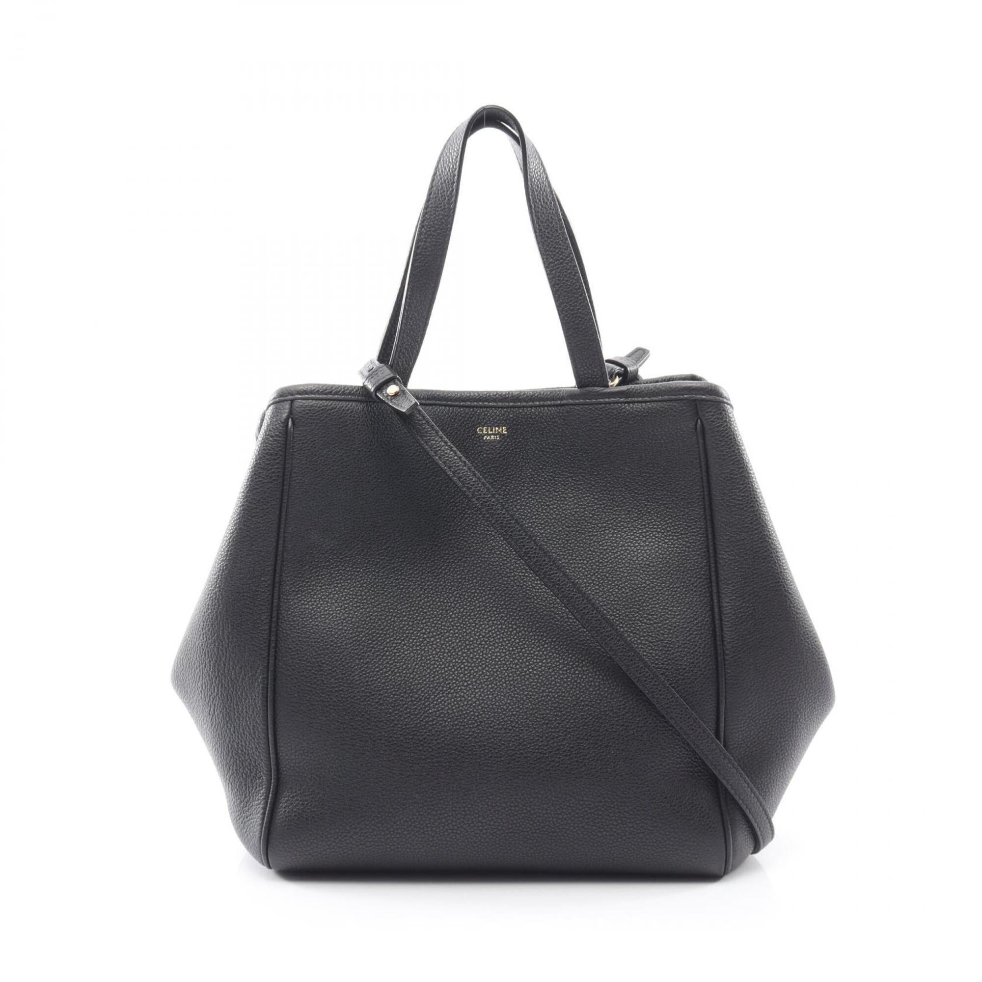 Celine Black Leather Handbag Tote Bag (Pre-Owned)