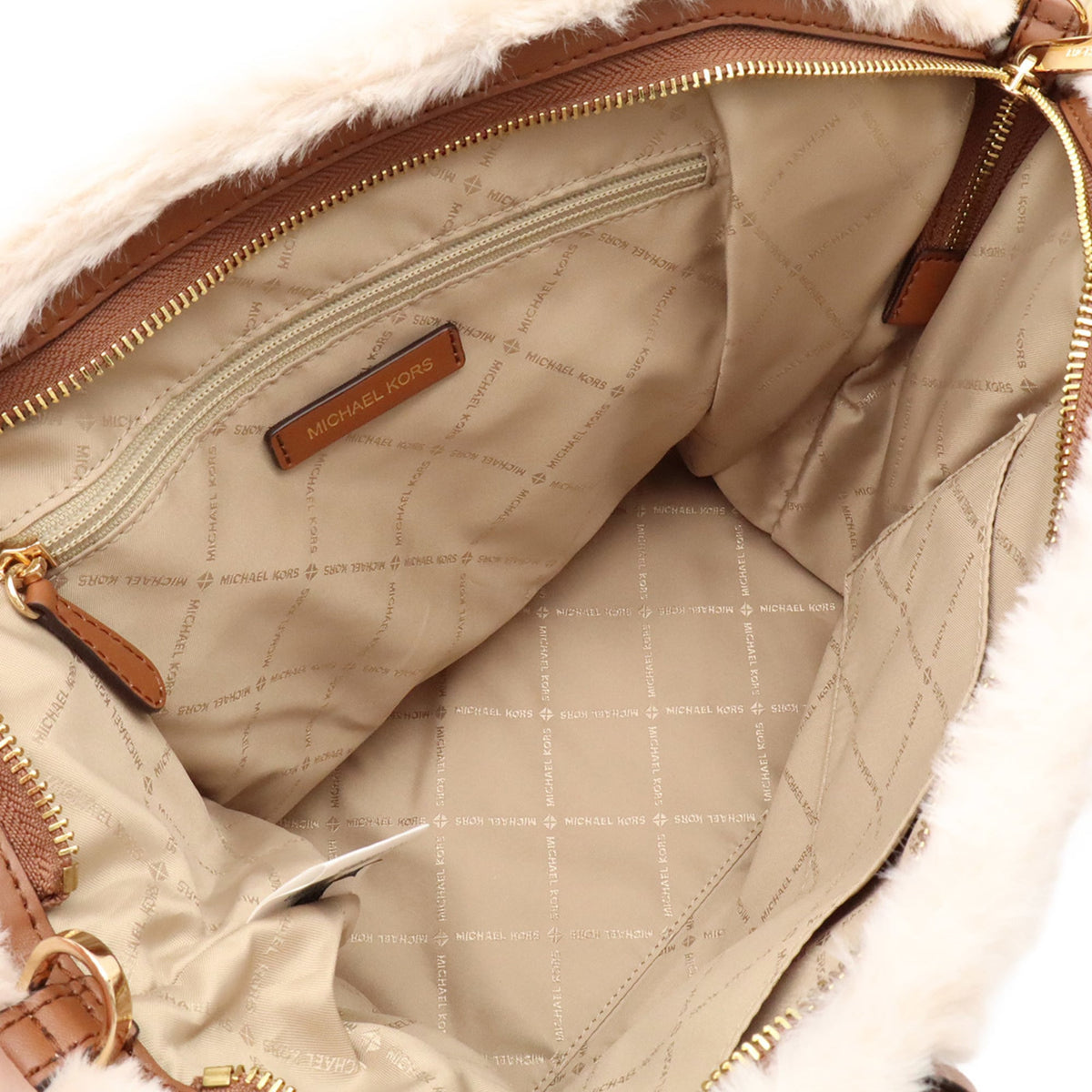 Michael Kors Brown White Leather Handbag (Pre-Owned)