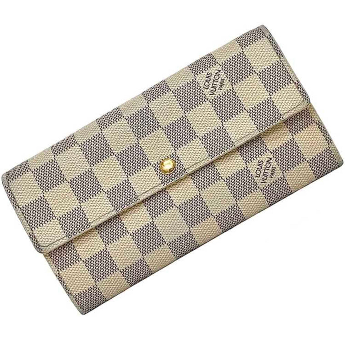 Louis Vuitton Damier Azur Gray White Damier Canvas Long Wallet (Bi-Fold) (Pre-Owned)