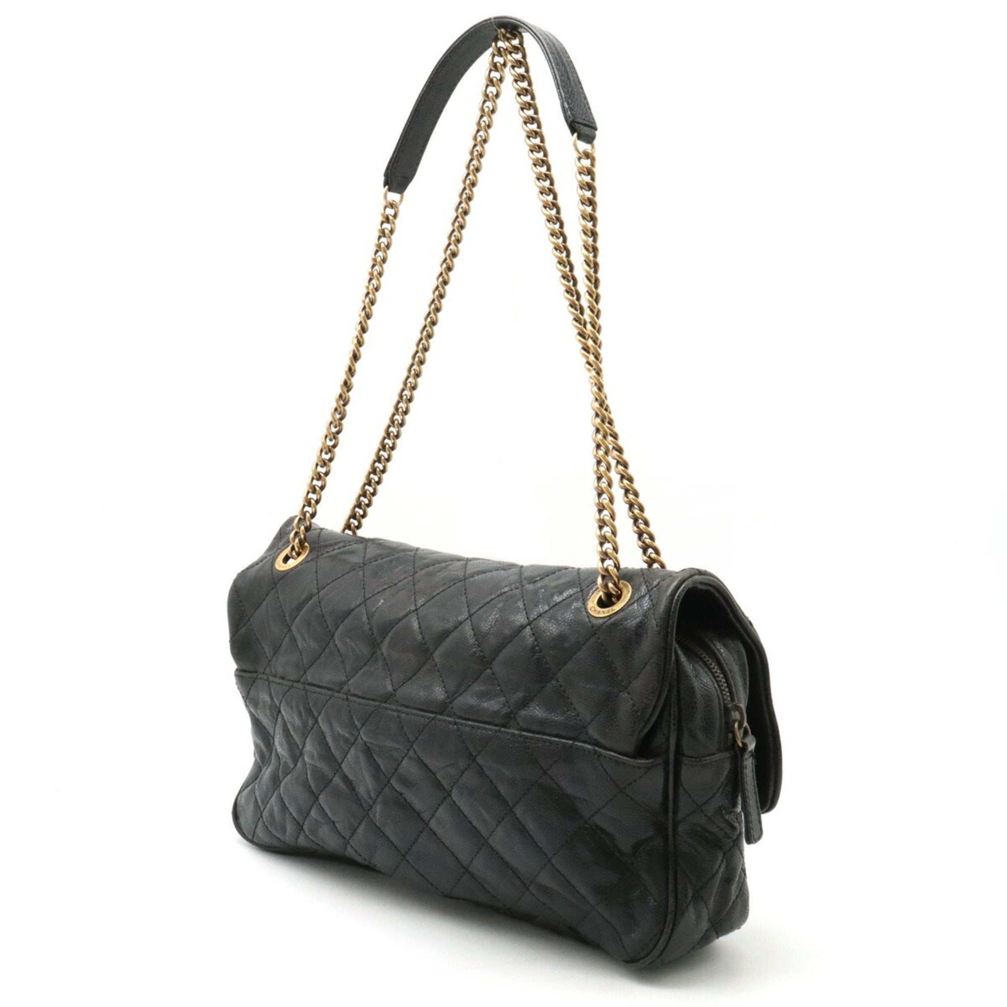 Chanel Black Caviar Leather Shoulder Bag (Pre-Owned)