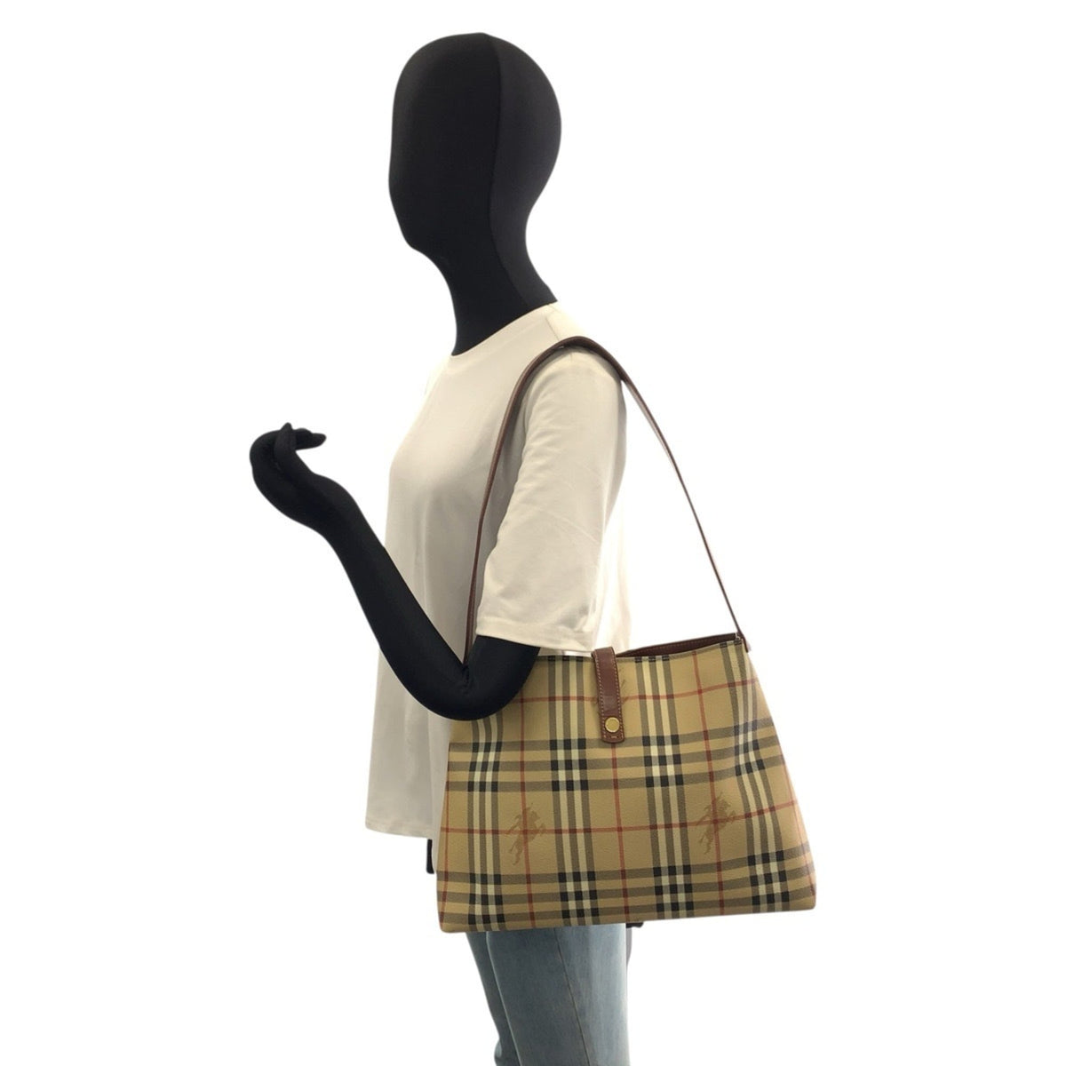 Burberry Beige Brown Pvc Shoulder Bag (Pre-Owned)