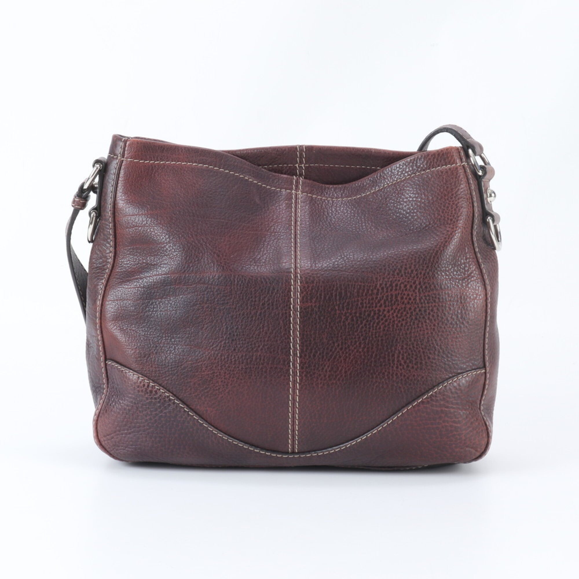 Gucci Red Brown Leather Shoulder Bag (Pre-Owned)