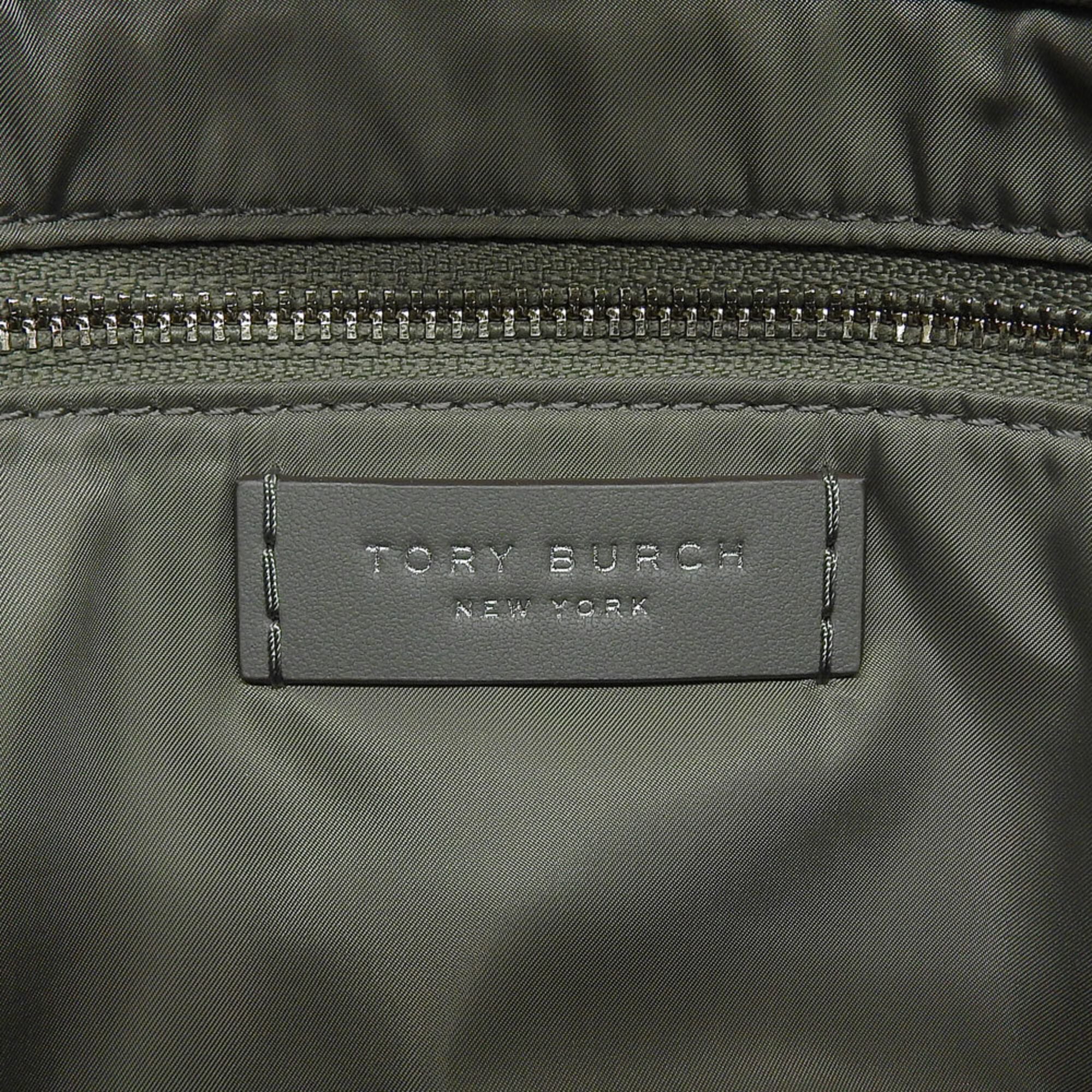 Tory Burch Gray Nylon Leather Tote Bag (Pre-Owned)