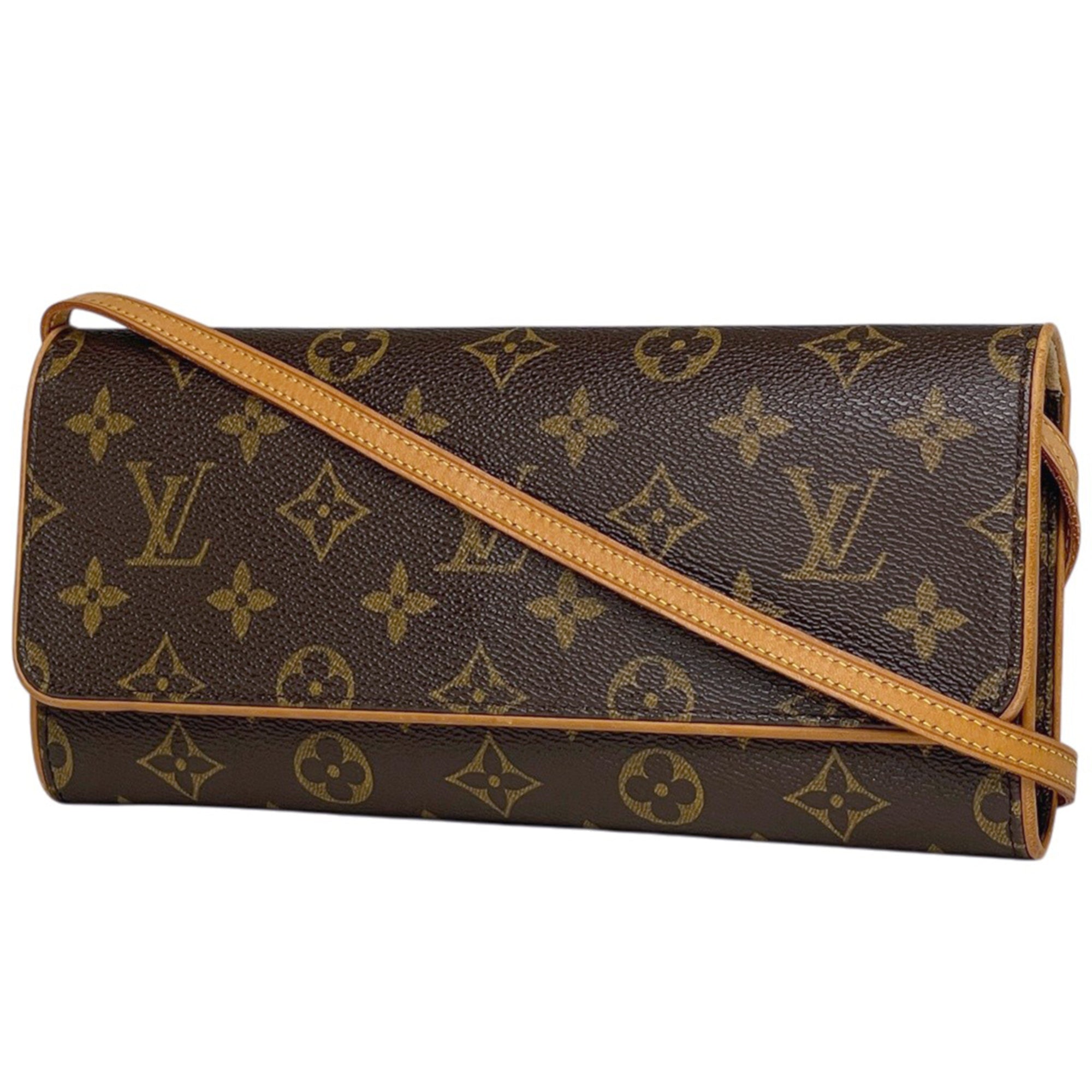 Louis Vuitton Brown Monogram Clutch Bag Pochette Shoulder Bag (Pre-Owned)